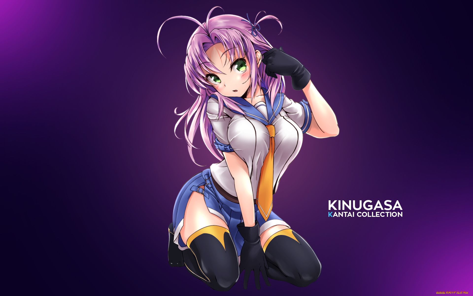 аниме, kantai, collection, взгляд, девушка, фон