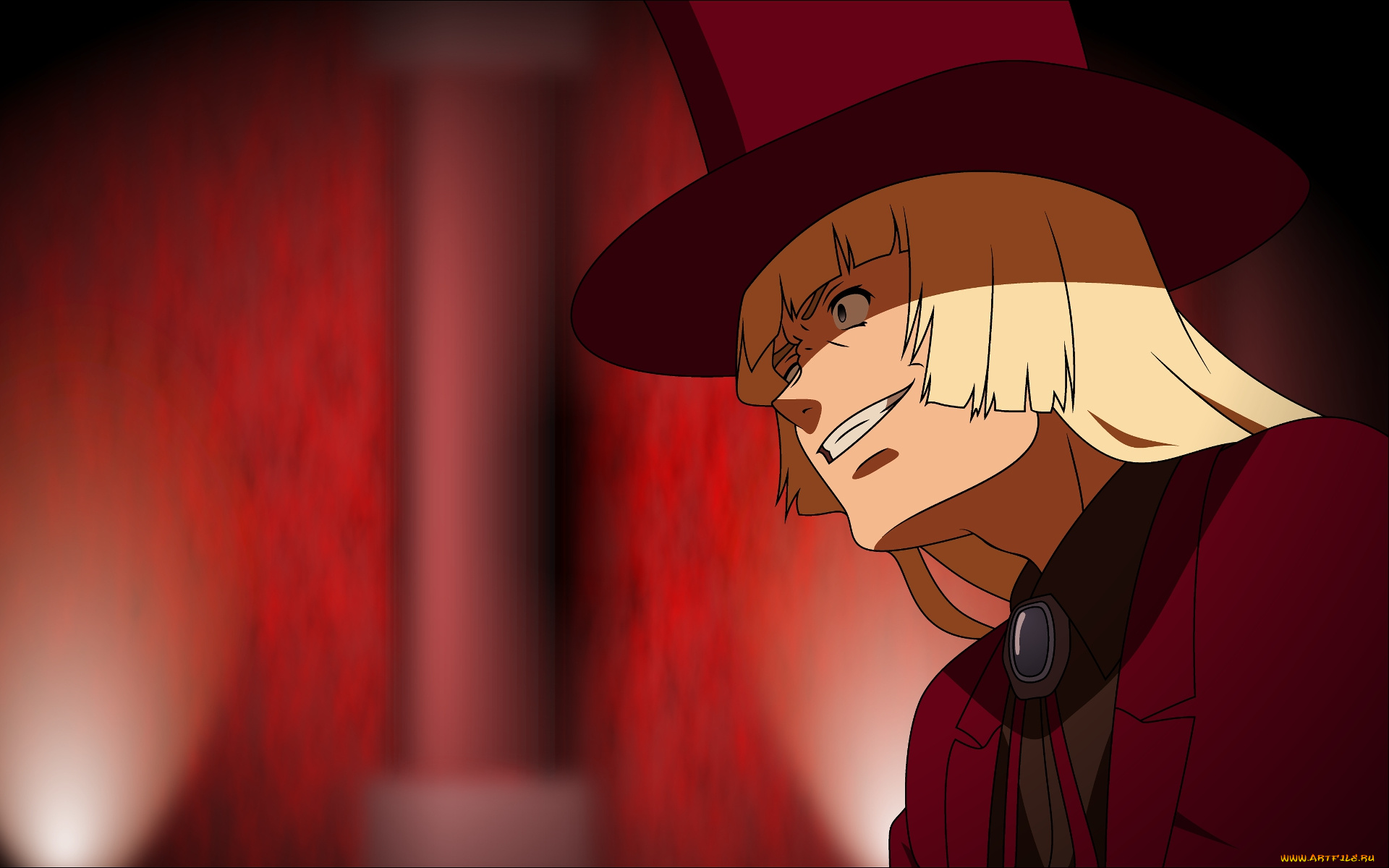 аниме, kara, no, kyokai, девушка, взгляд, фон