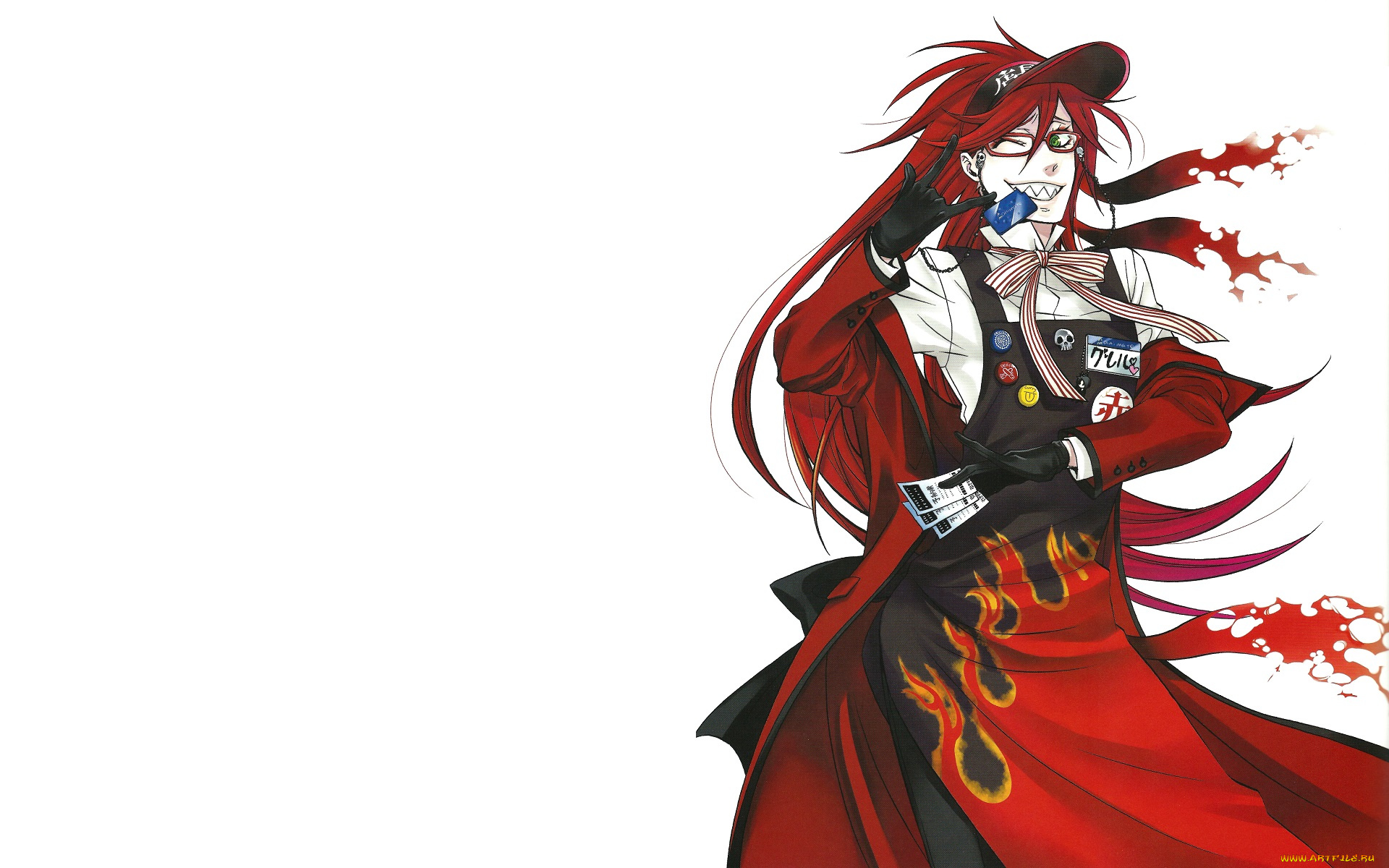 аниме, kuroshitsuji, grell, sutcliff