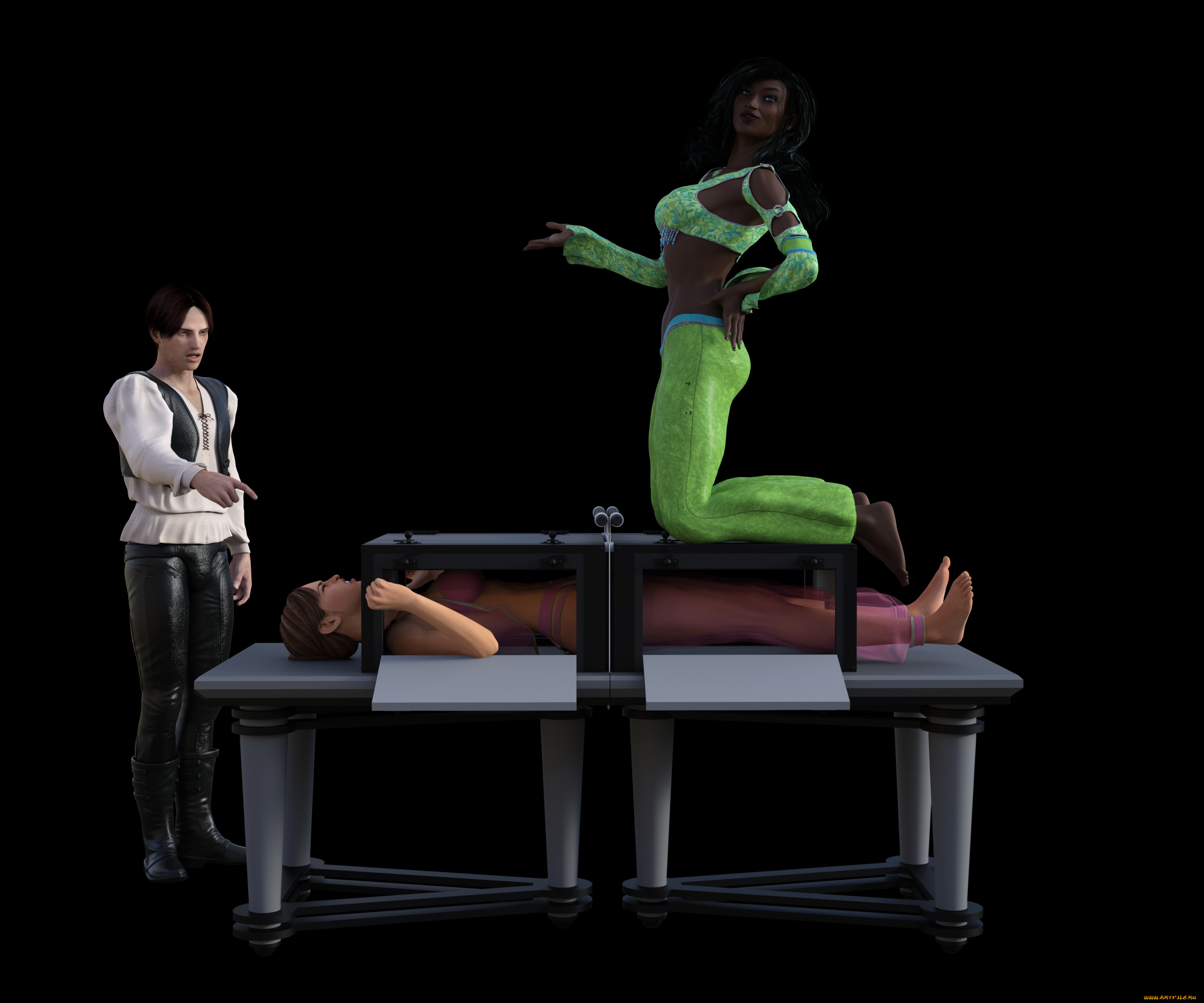 3д, графика, люди, , people, фон, девушки, иллюзионисты, взгляд