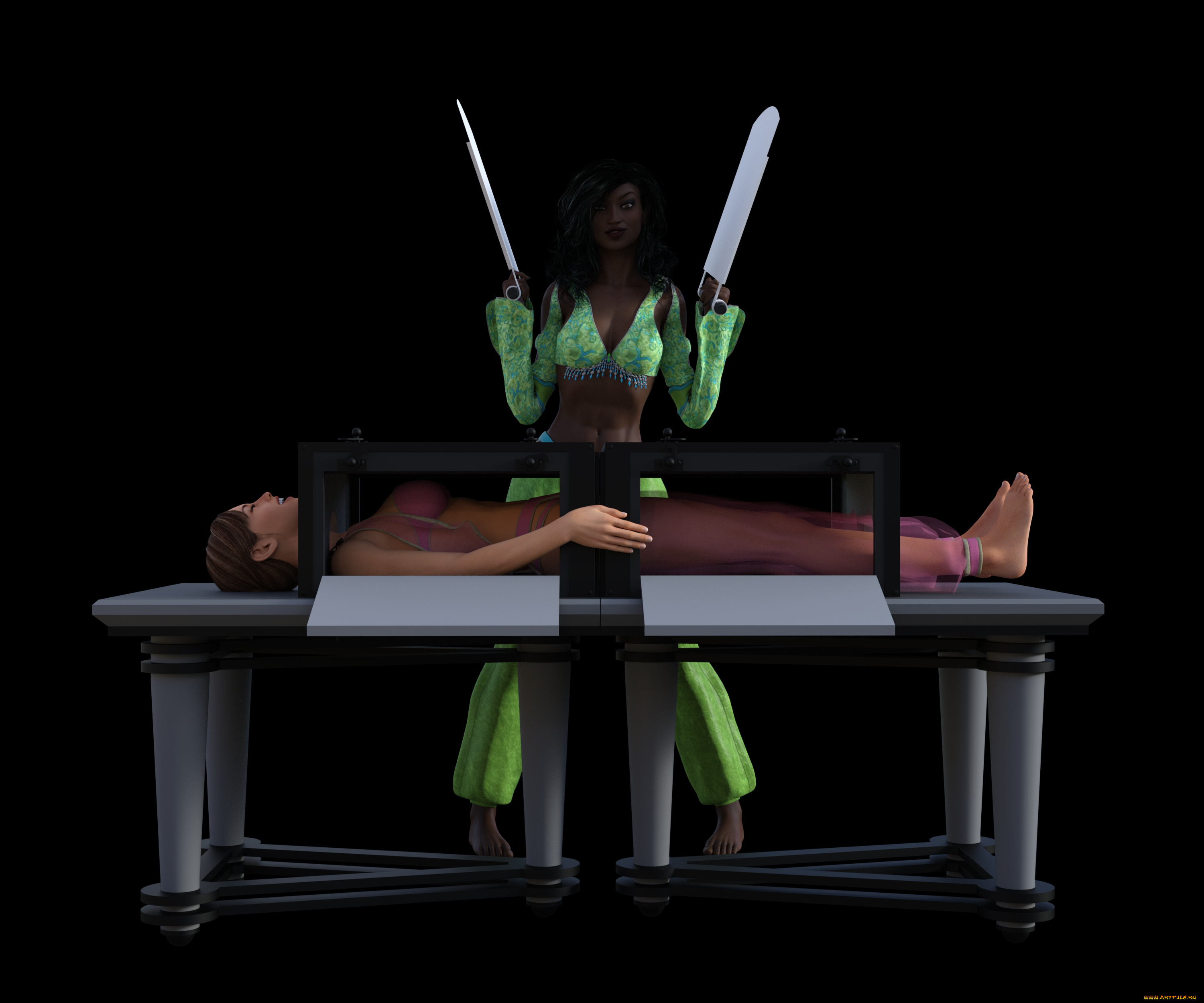 3д, графика, люди, , people, иллюзионисты, фон, взгляд, девушки