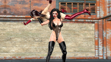 Картинка 3д+графика люди+ people девушки взгляд фон драка