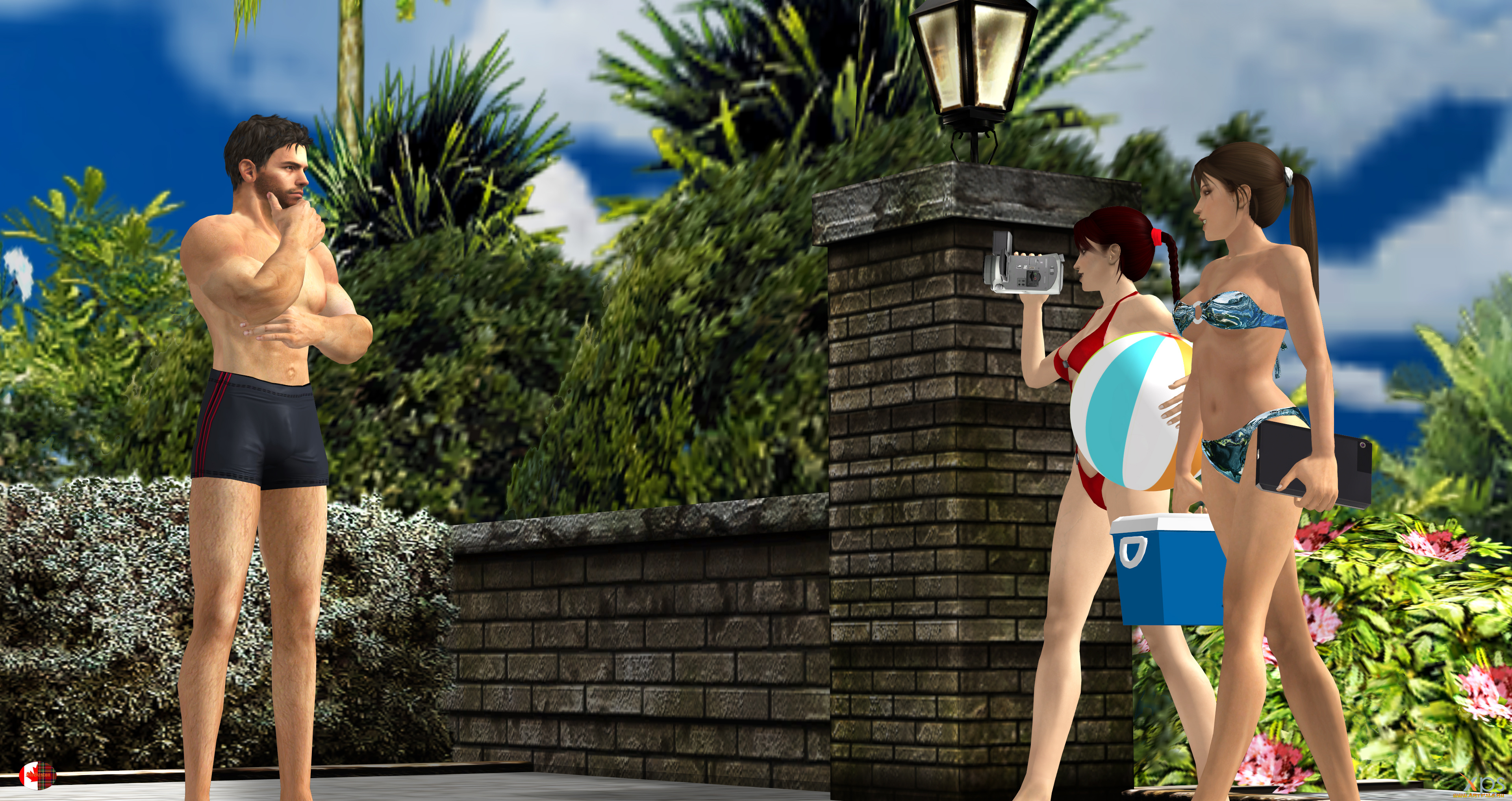 3д, графика, люди, , people, девушки, взгляд, фон, парень