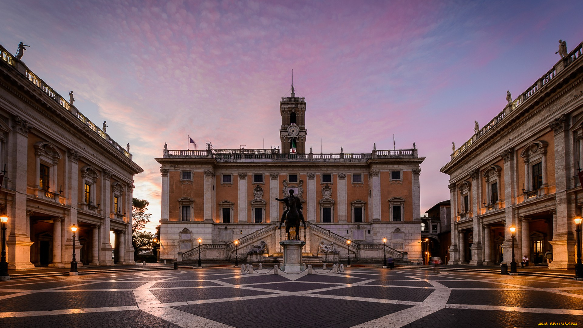 campidoglio, , roma, города, рим, , ватикан, , италия, сумерки, площадь