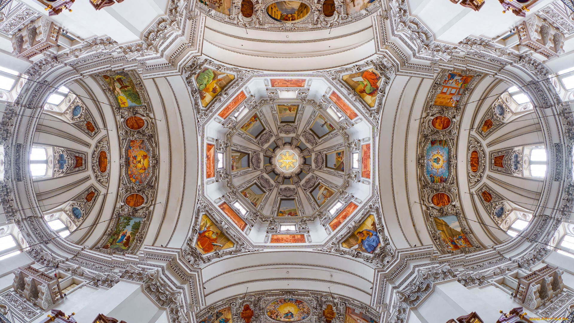 интерьер, убранство, , роспись, храма, замок, австрия, зальцбург, крепость, хоэнзальцбург