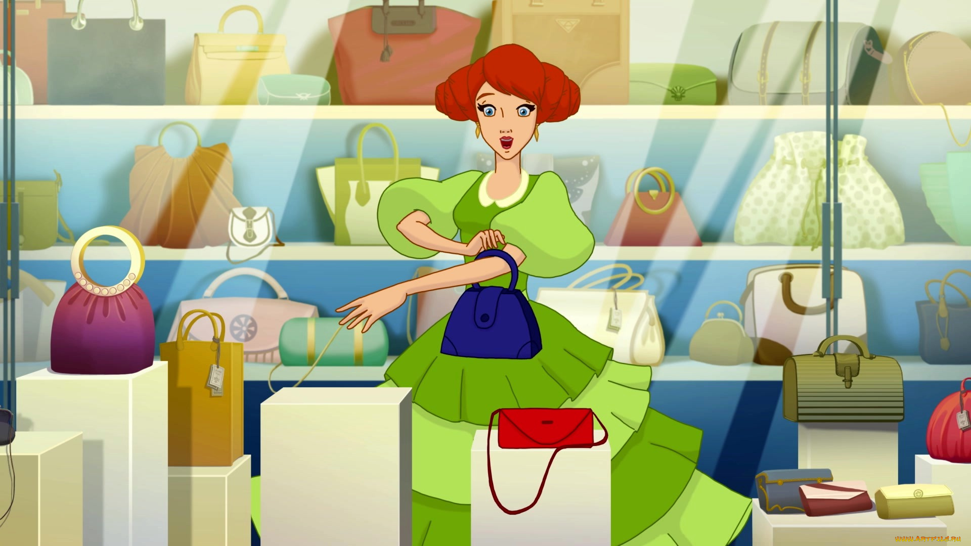 мультфильмы, иван, царевич, и, серый, волк, 3, девушка, сумка, эмоции