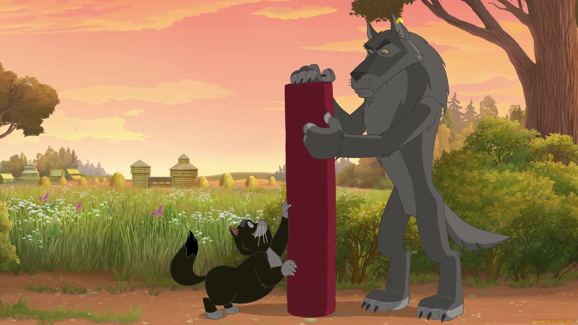 мультфильмы, иван, царевич, и, серый, волк, 3, доска, природа, кот, волк