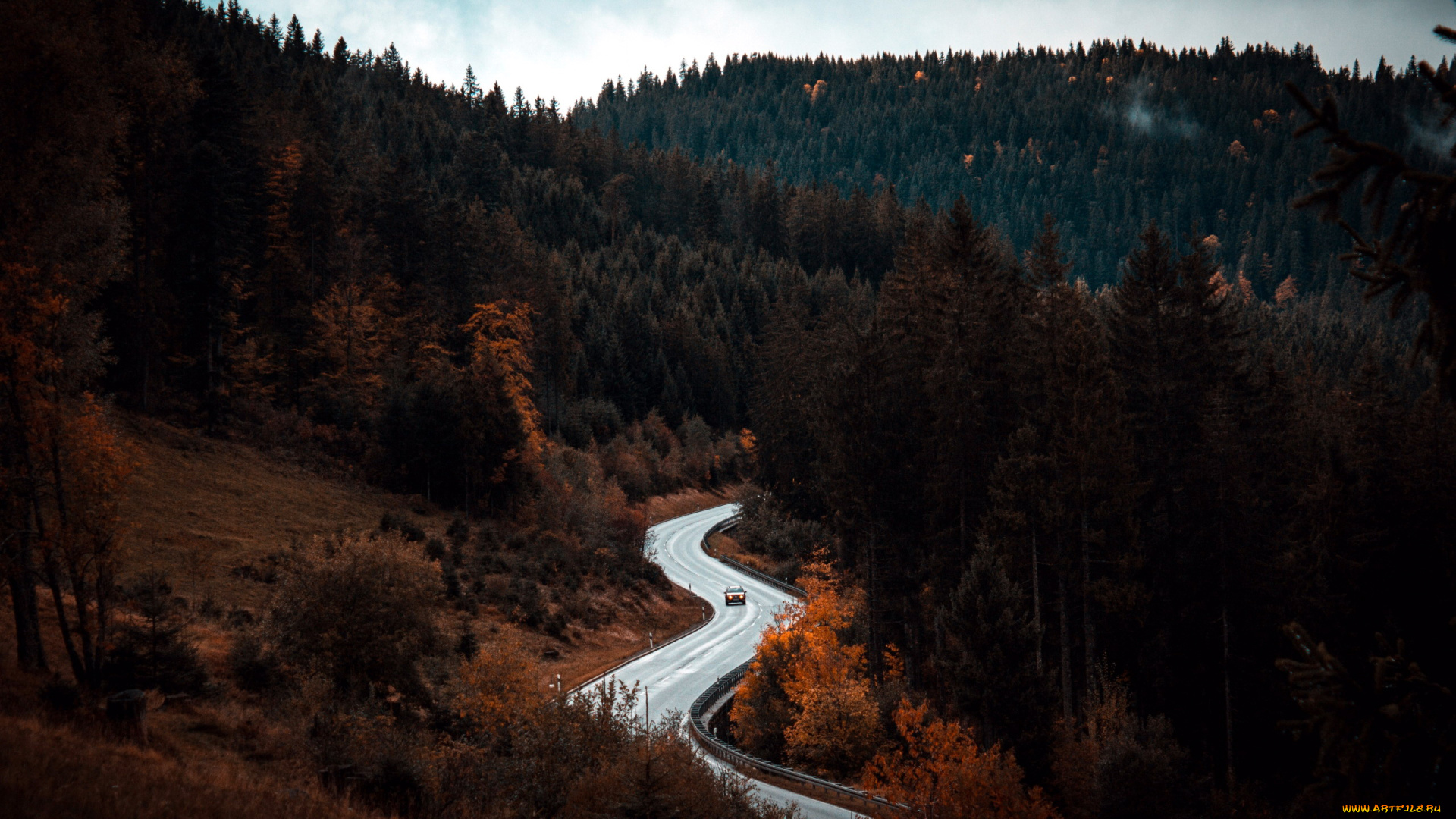 природа, дороги, серпантин, шоссе