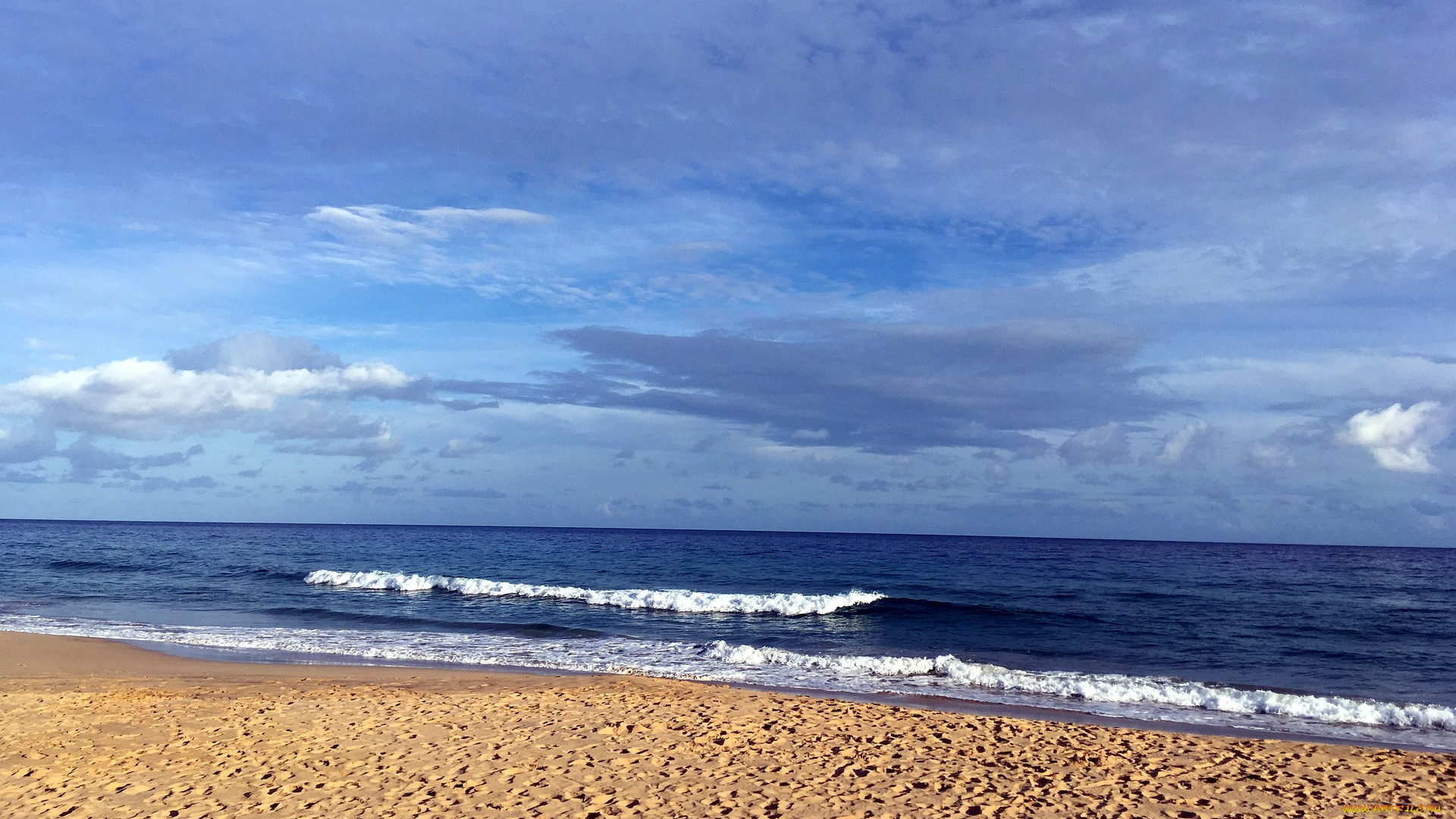 природа, побережье, волны, песок, пляж