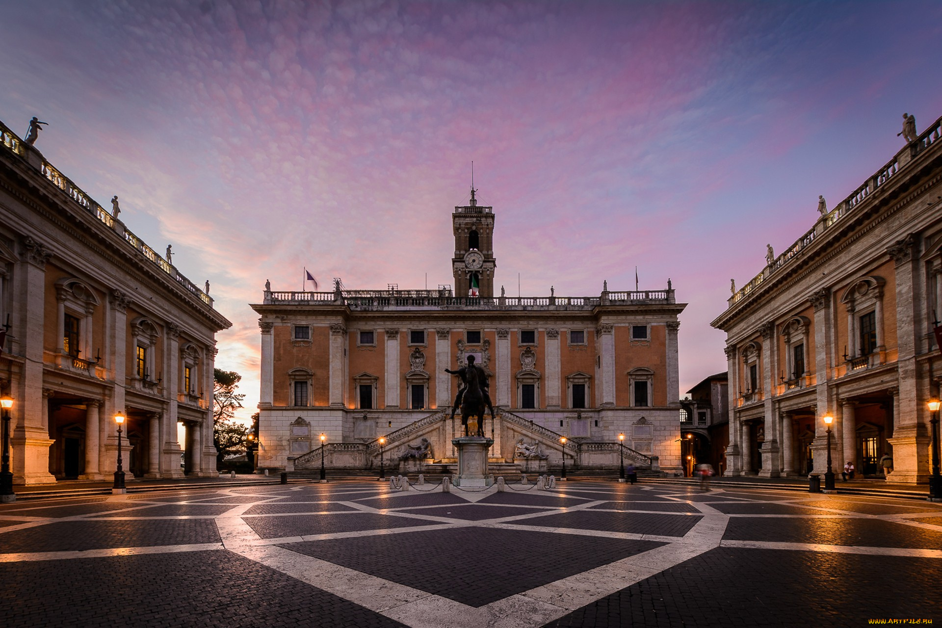 campidoglio, , roma, города, рим, , ватикан, , италия, сумерки, площадь
