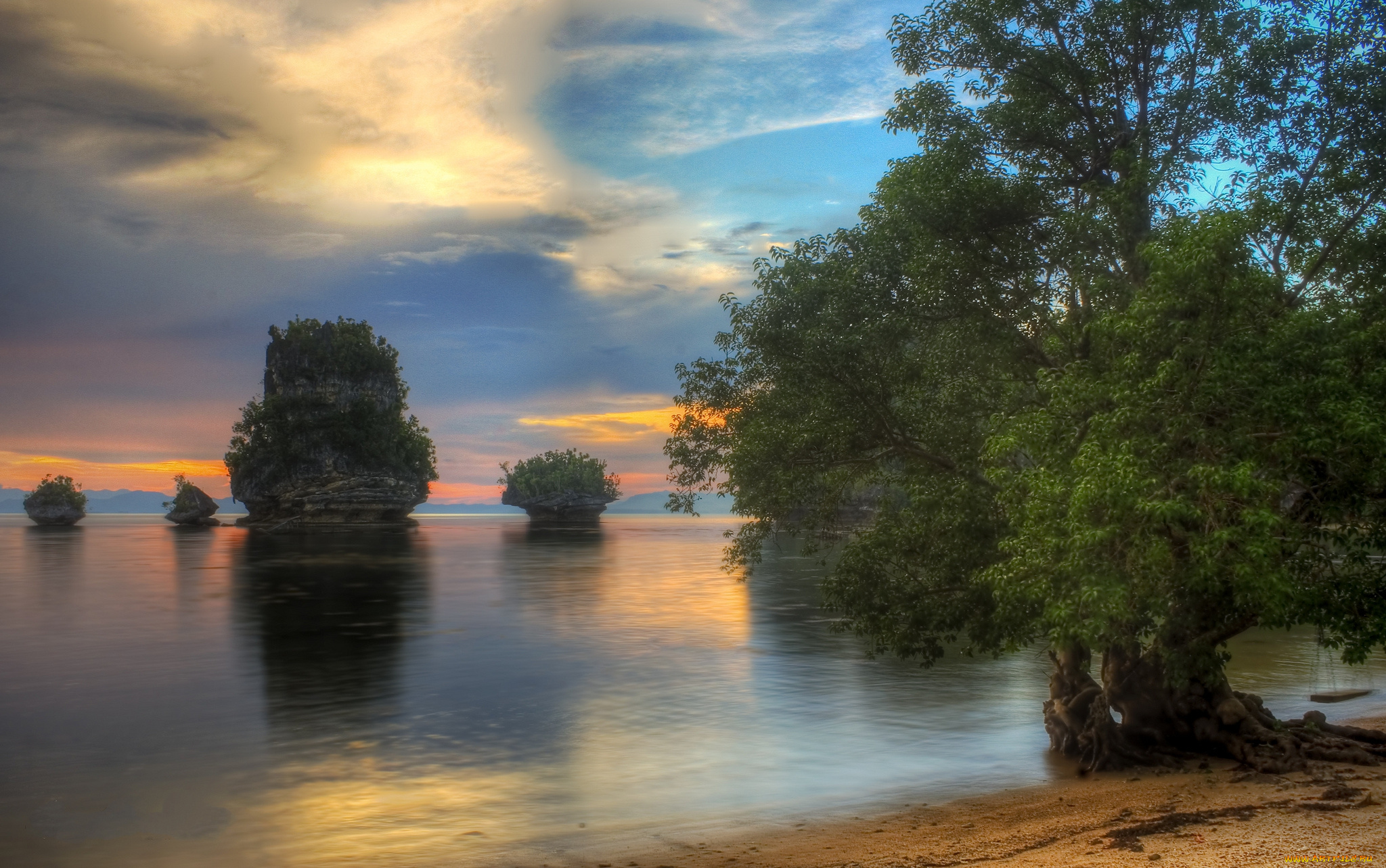 природа, побережье, простор