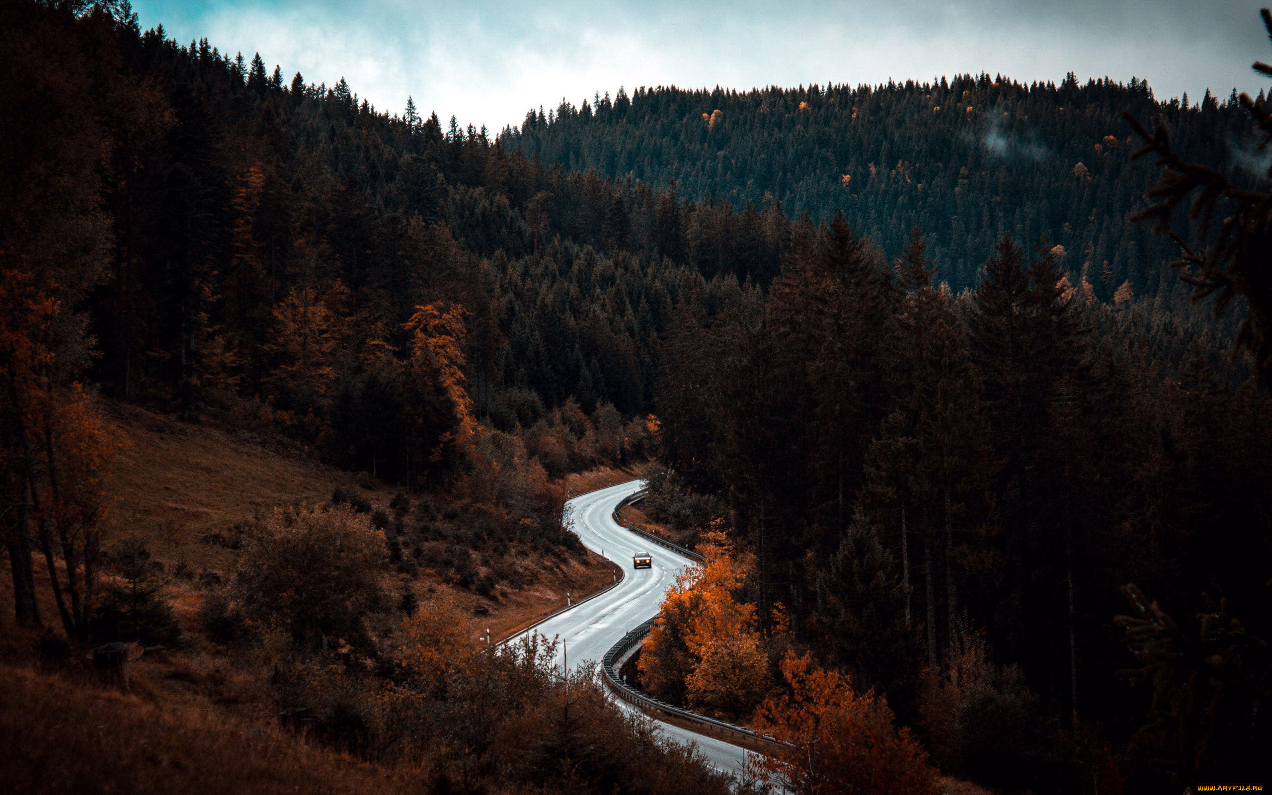природа, дороги, серпантин, шоссе