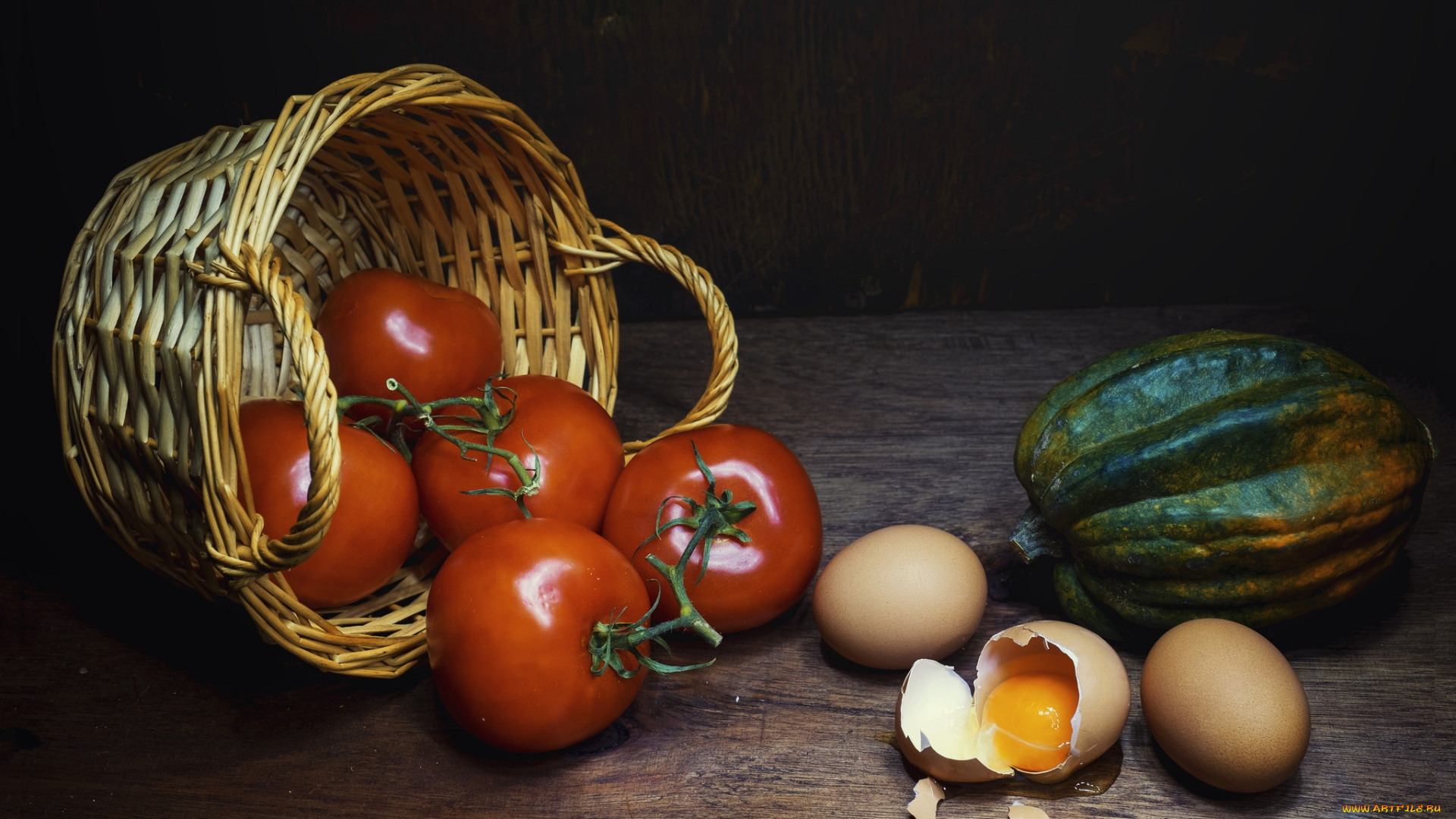 еда, натюрморт, снедь, помидоры, томаты, яйца