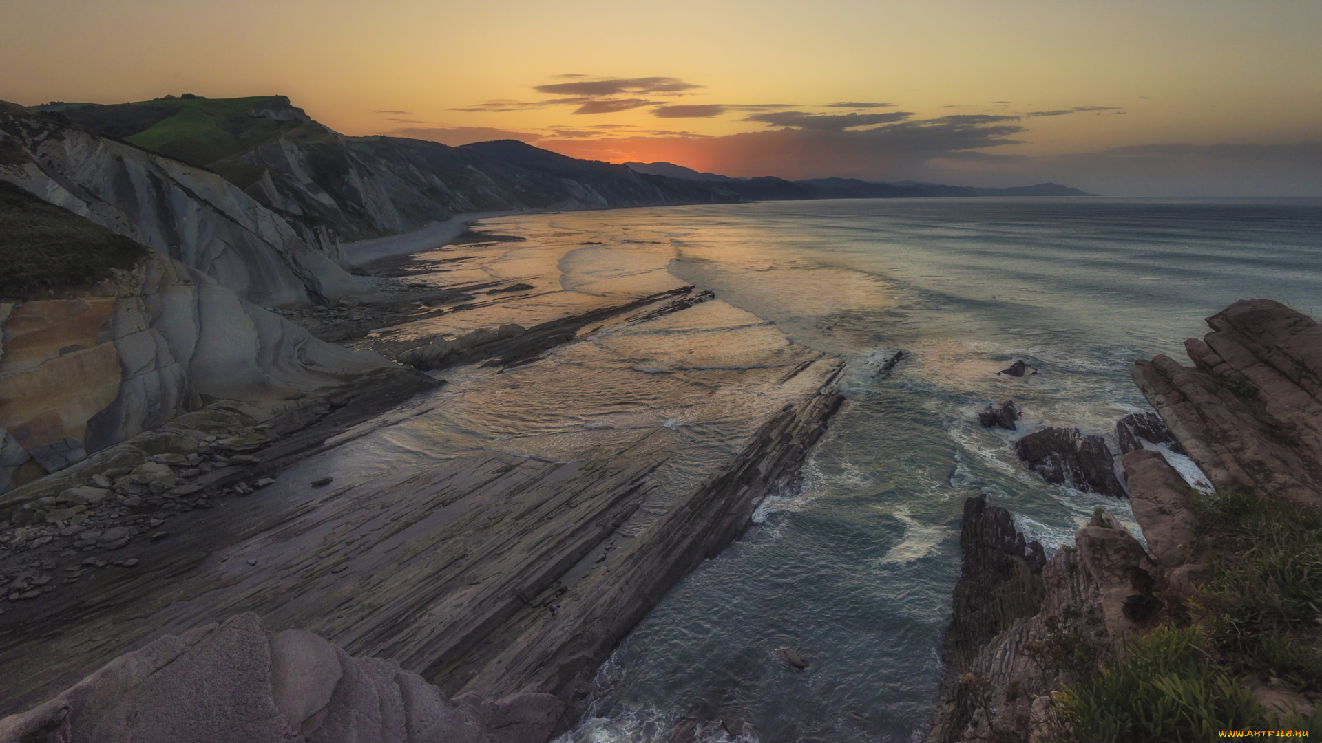 природа, побережье, простор