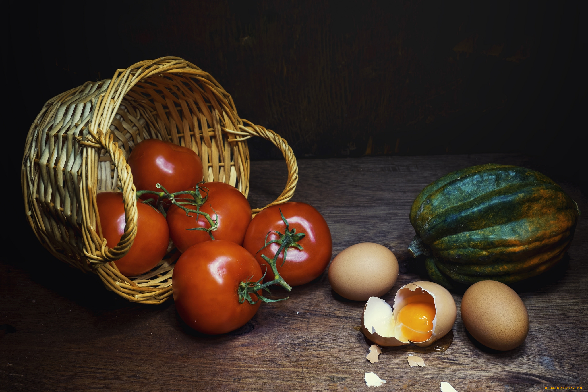 еда, натюрморт, снедь, помидоры, томаты, яйца