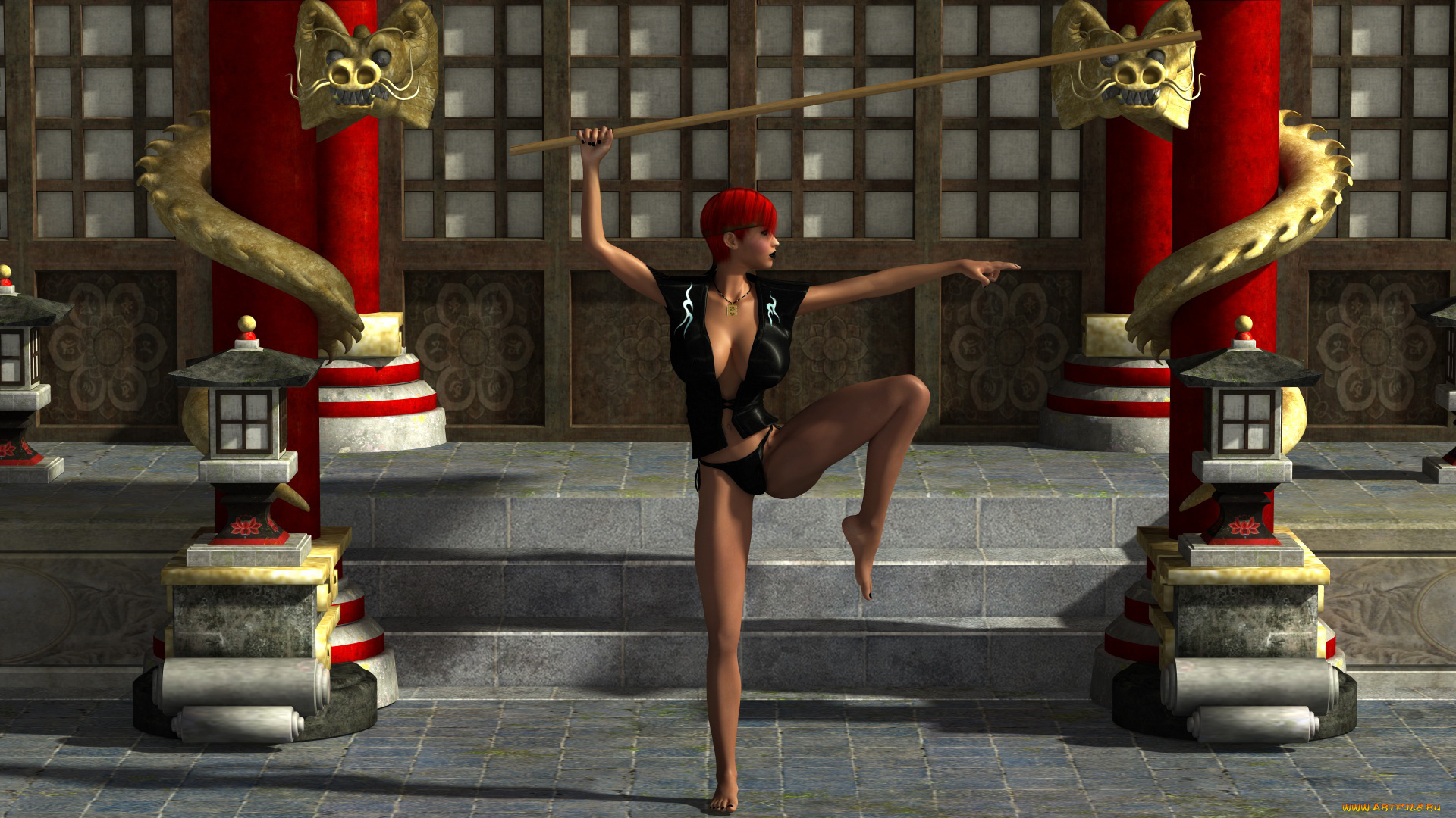 3д, графика, фантазия, , fantasy, девушка, фон, поза