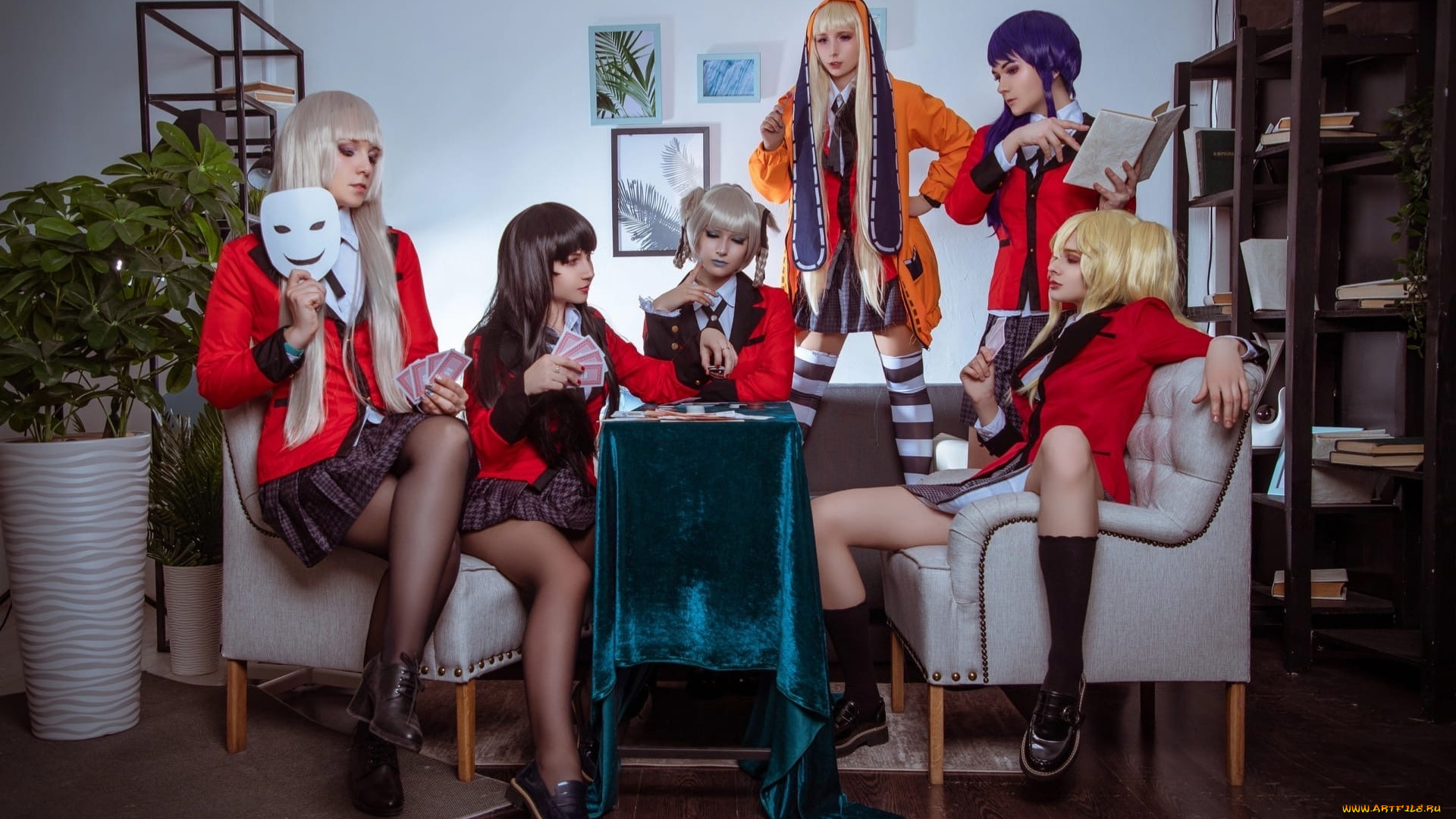 девушки, -, креатив, , косплей, образы, костюмы, карты, комната