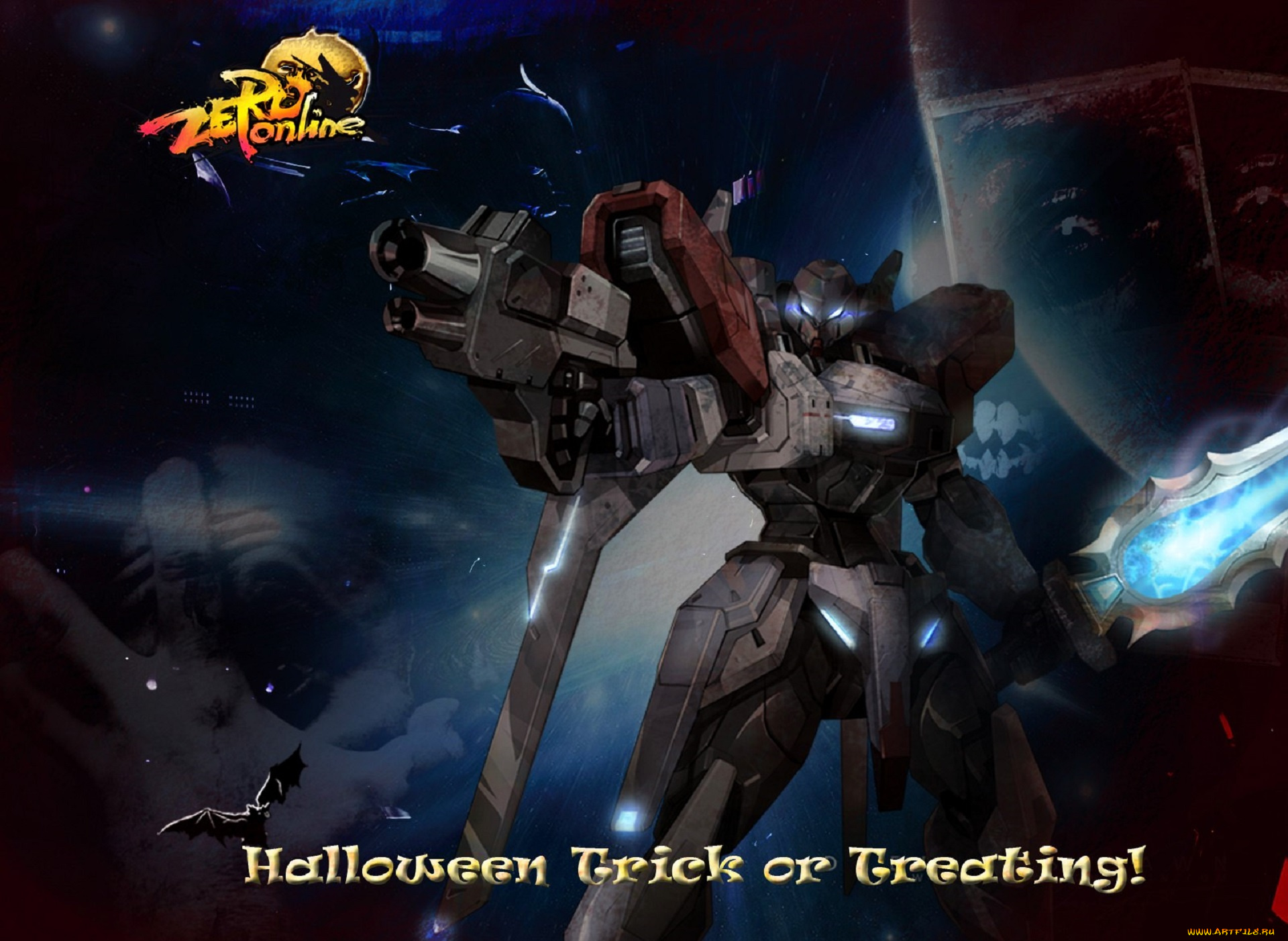видео, игры, zero, online, робот, оружие, ночь, летучая, мышь