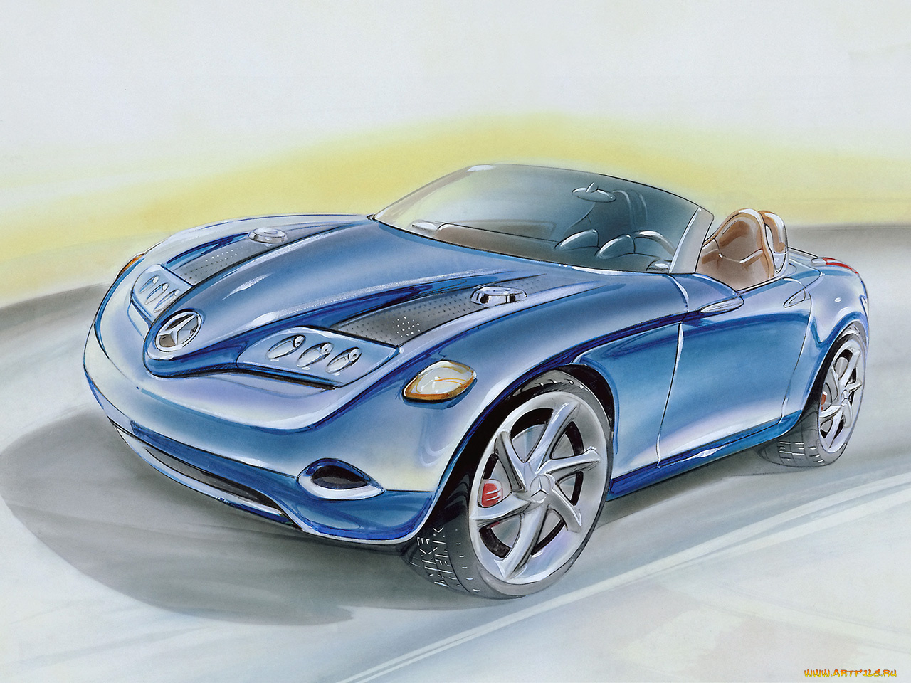 2000, mercedes, benz, vision, sla, concept, рисованные, авто, мото