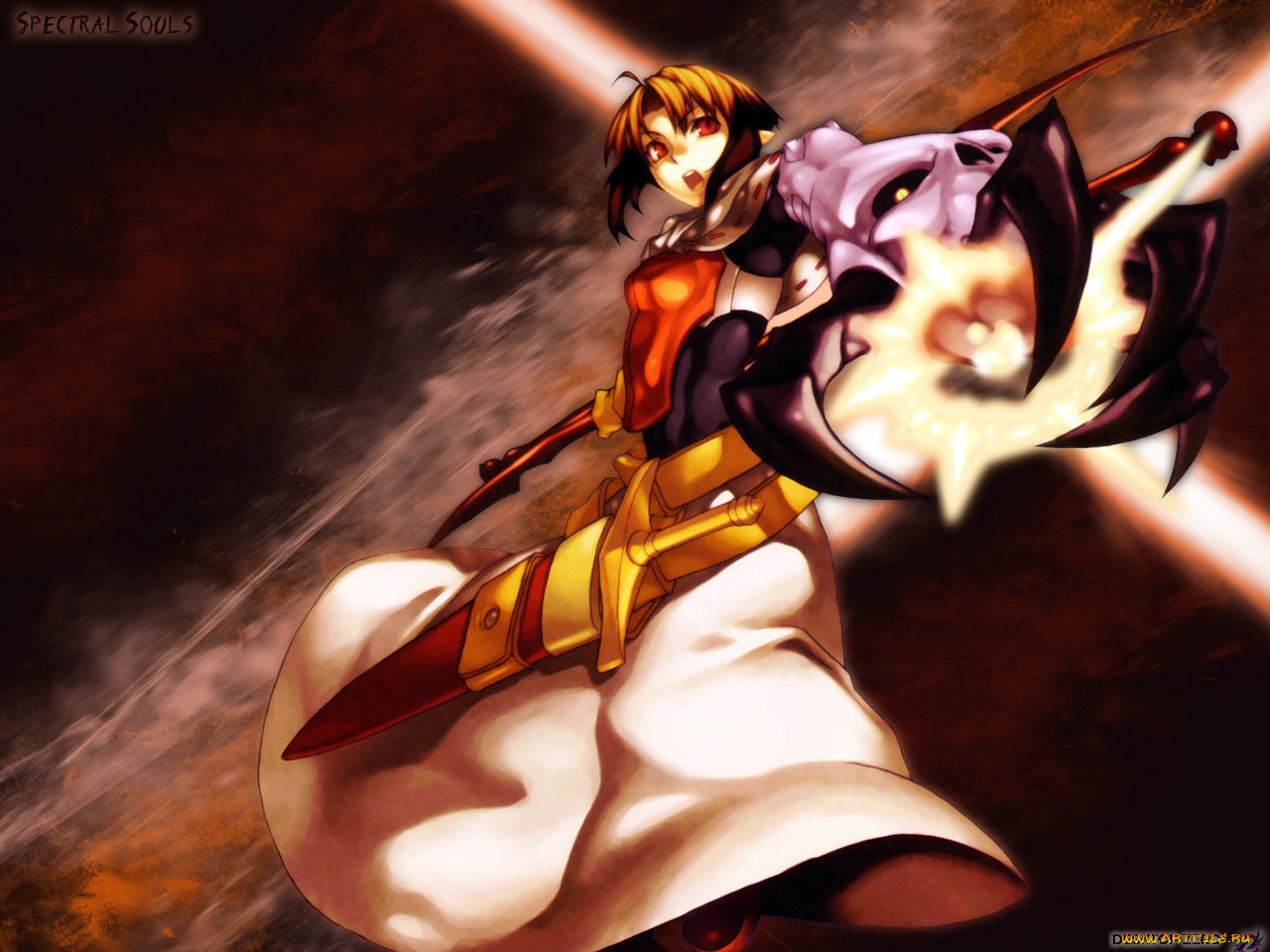 аниме, weapon, blood, technology