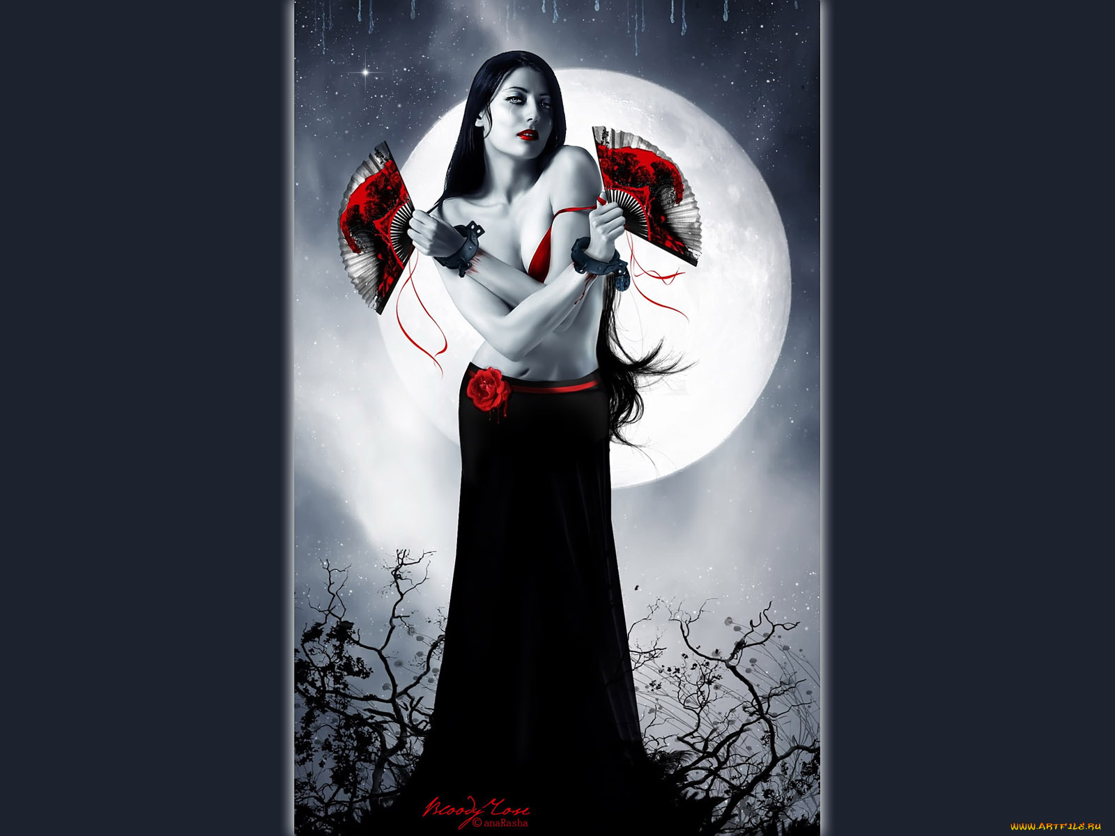 anarasha, bloody, rose, фэнтези, девушки