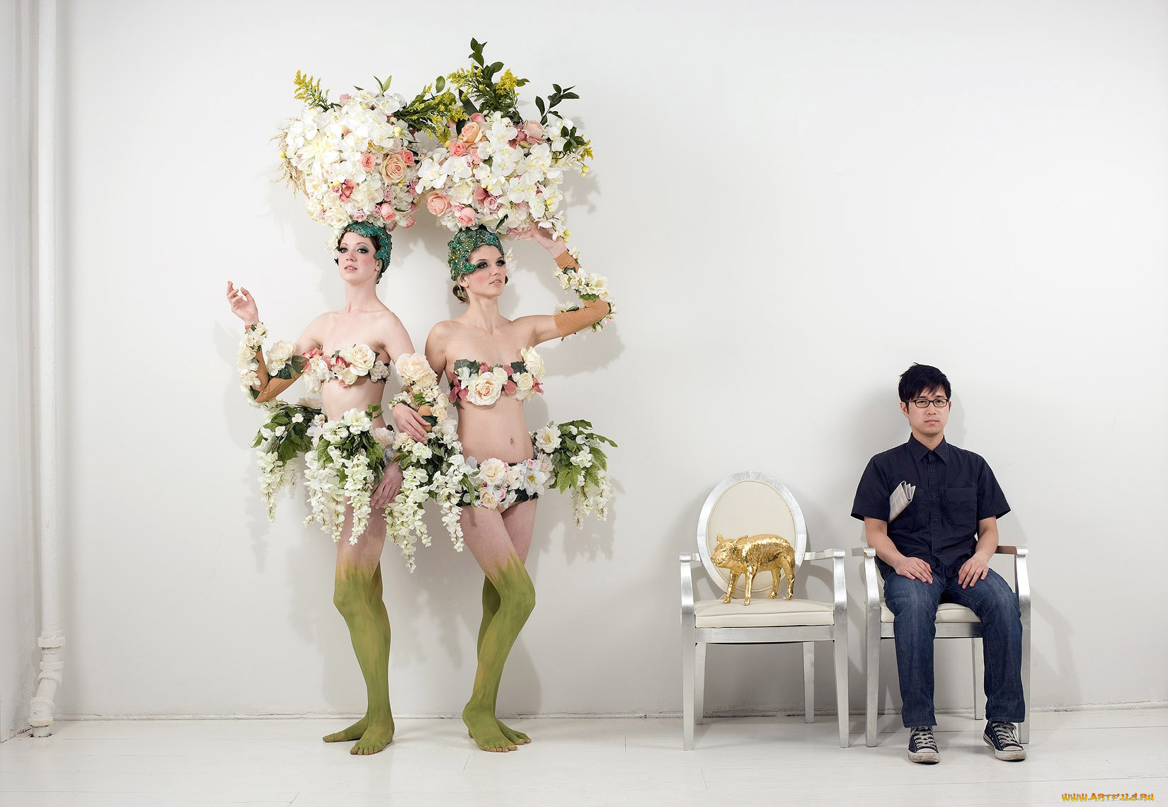 разное, люди, девушки, парень, цветы