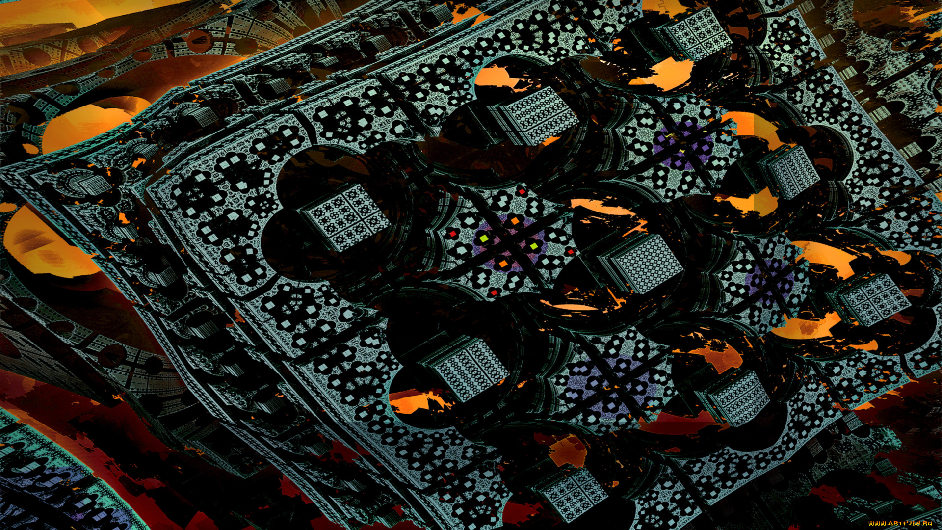 3д, графика, fractal, фракталы, абстракция, тёмный