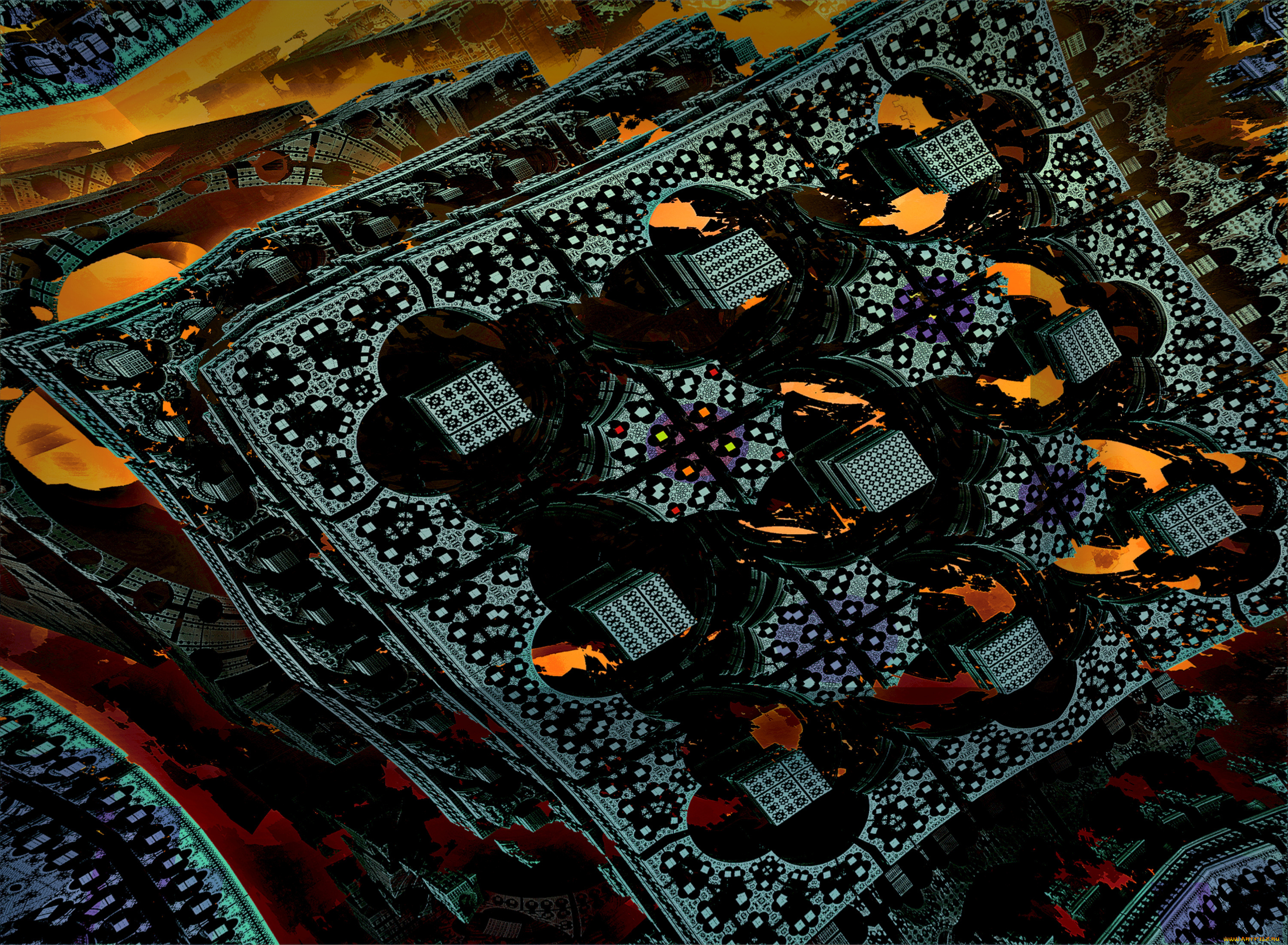 3д, графика, fractal, фракталы, абстракция, тёмный