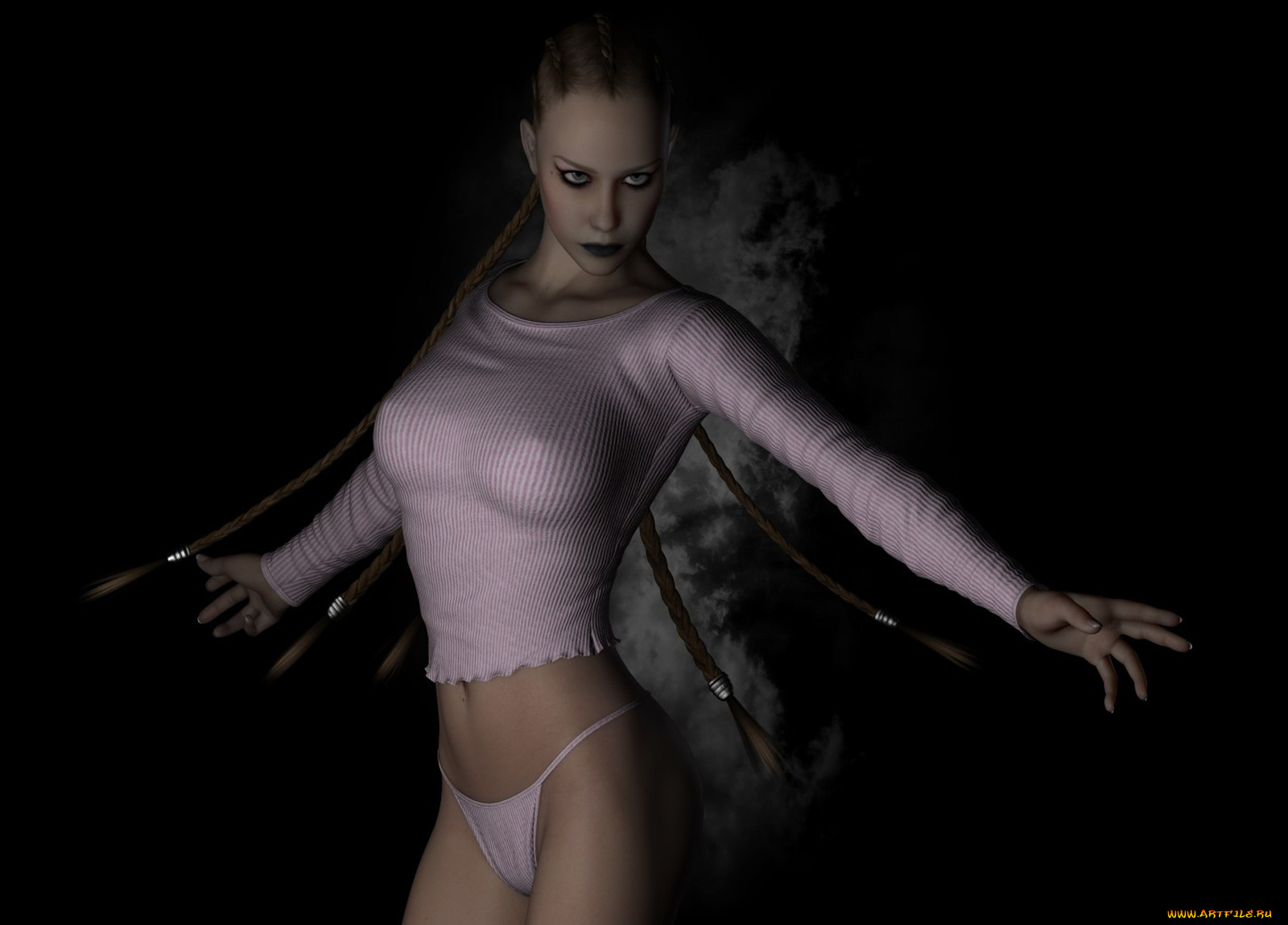 3д, графика, people, люди, on, her, wings