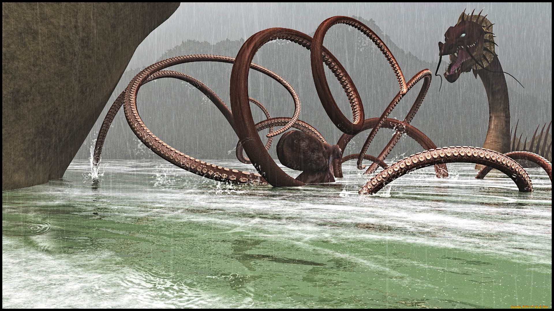 3д, графика, fantasy, фантазия, between, a, rock, and, sharp, place