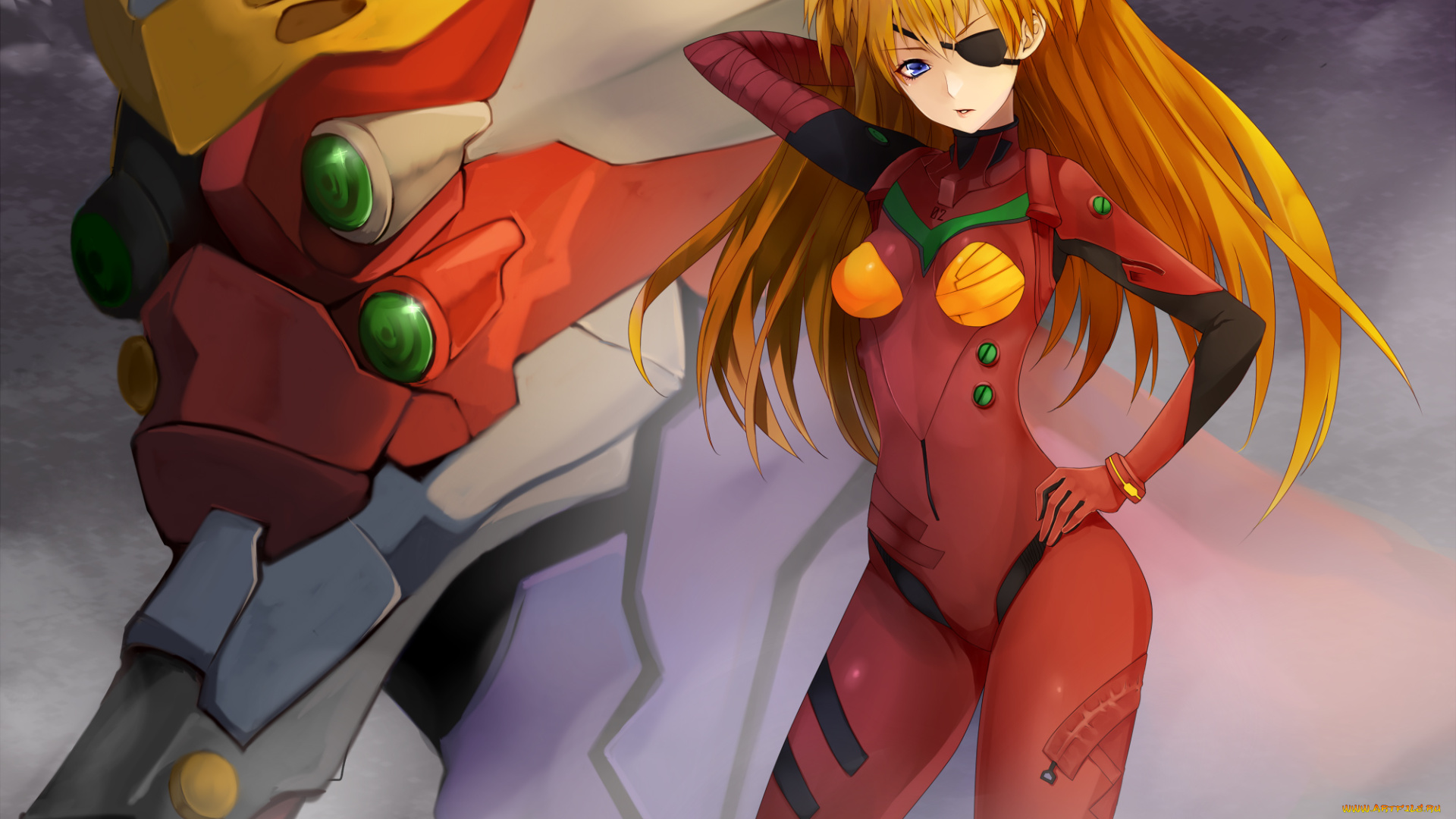 аниме, evangelion, asuka, langley