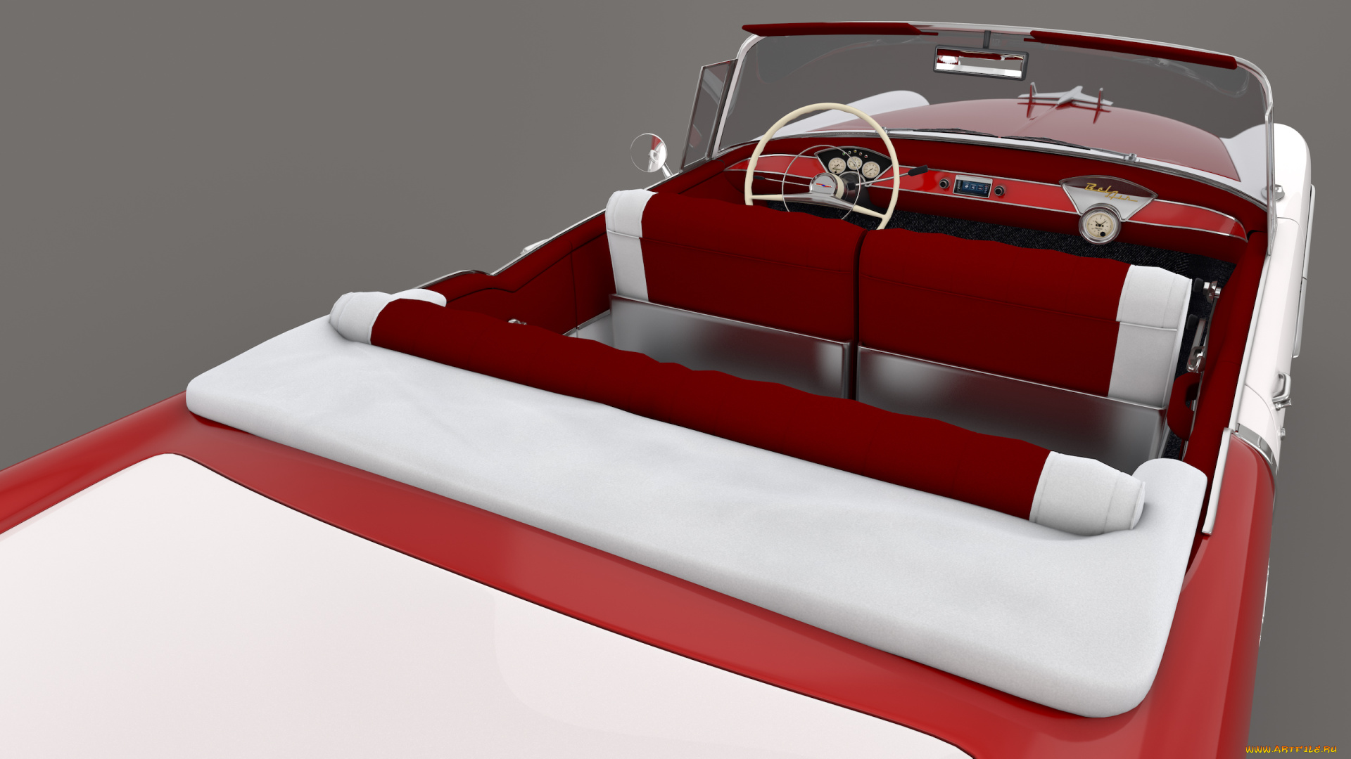 автомобили, 3д, bel, chevrolet, 1955, air, convertible