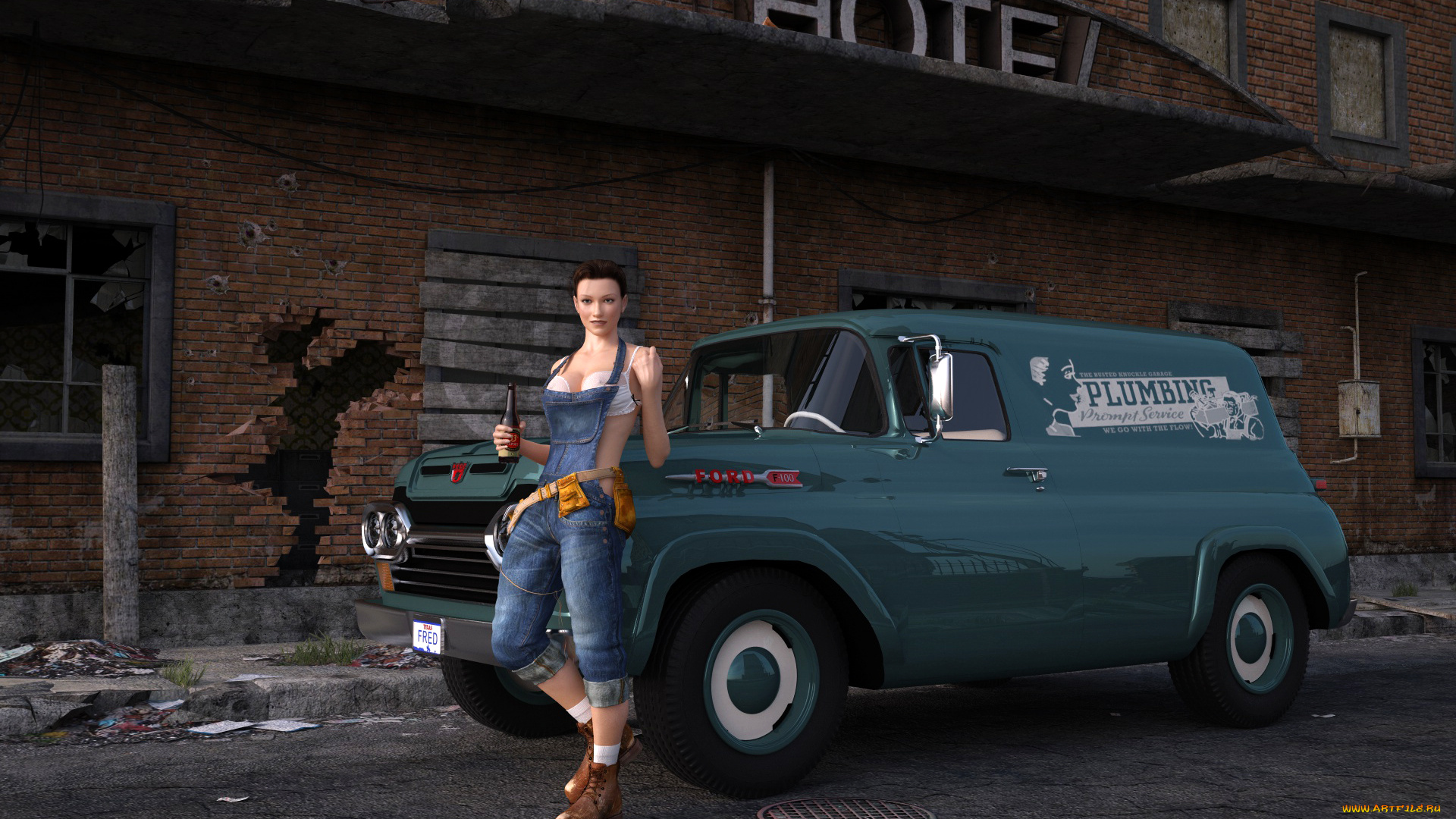 автомобили, 3д, девушка, автомобиль