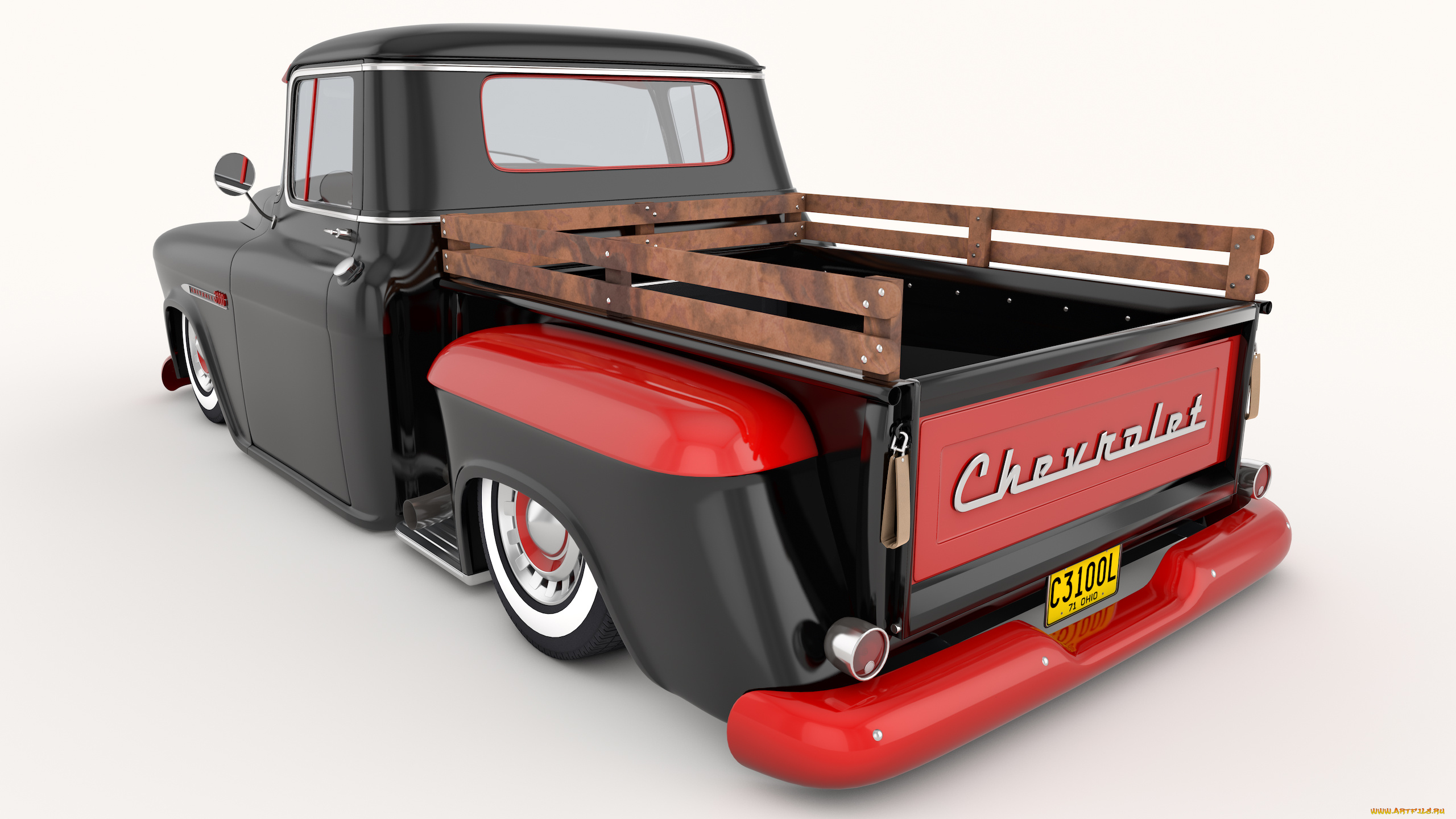 автомобили, 3д, 3100, pickup, 1955, chevrolet