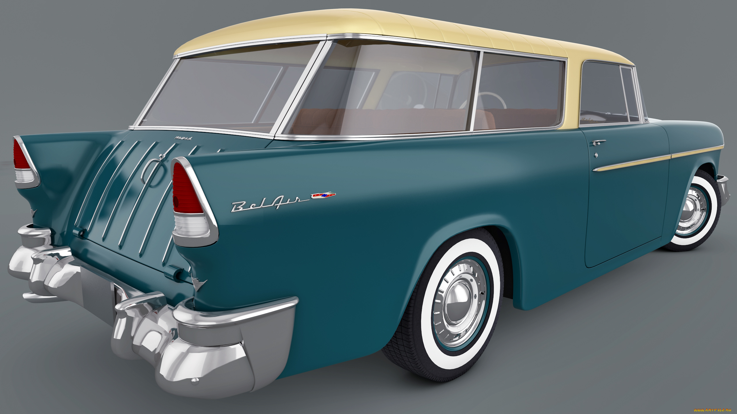 автомобили, 3д, air, bel, chevrolet, 1955, nomad