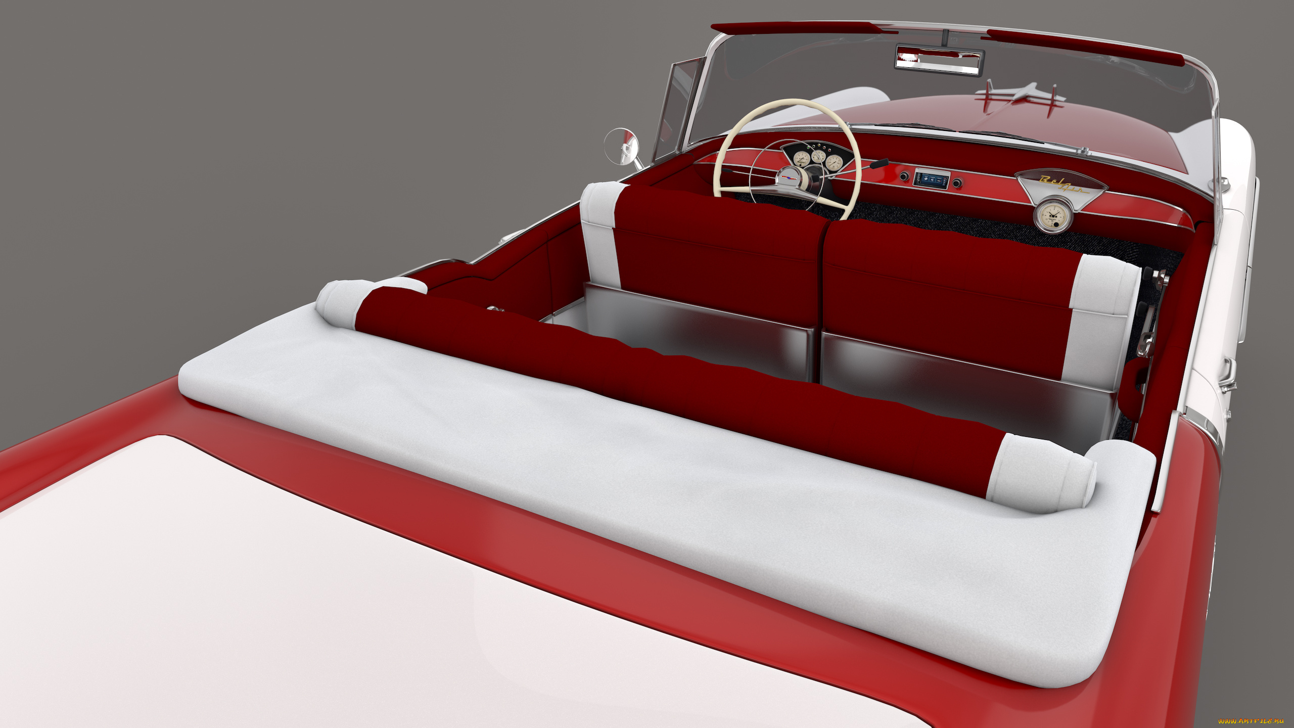 автомобили, 3д, bel, chevrolet, 1955, air, convertible