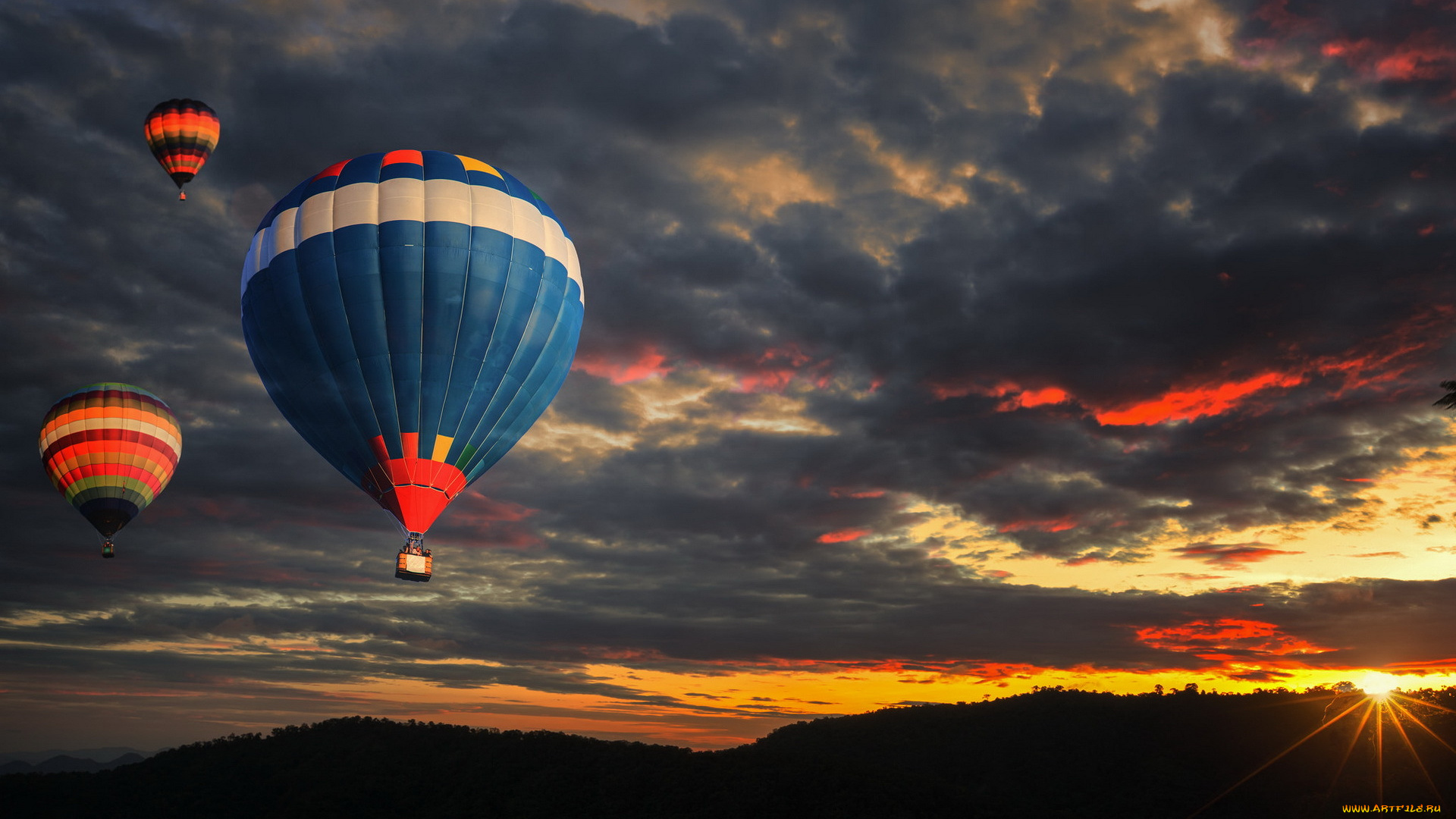 авиация, воздушные, шары, тучи, пейзаж, небо, спорт, шары