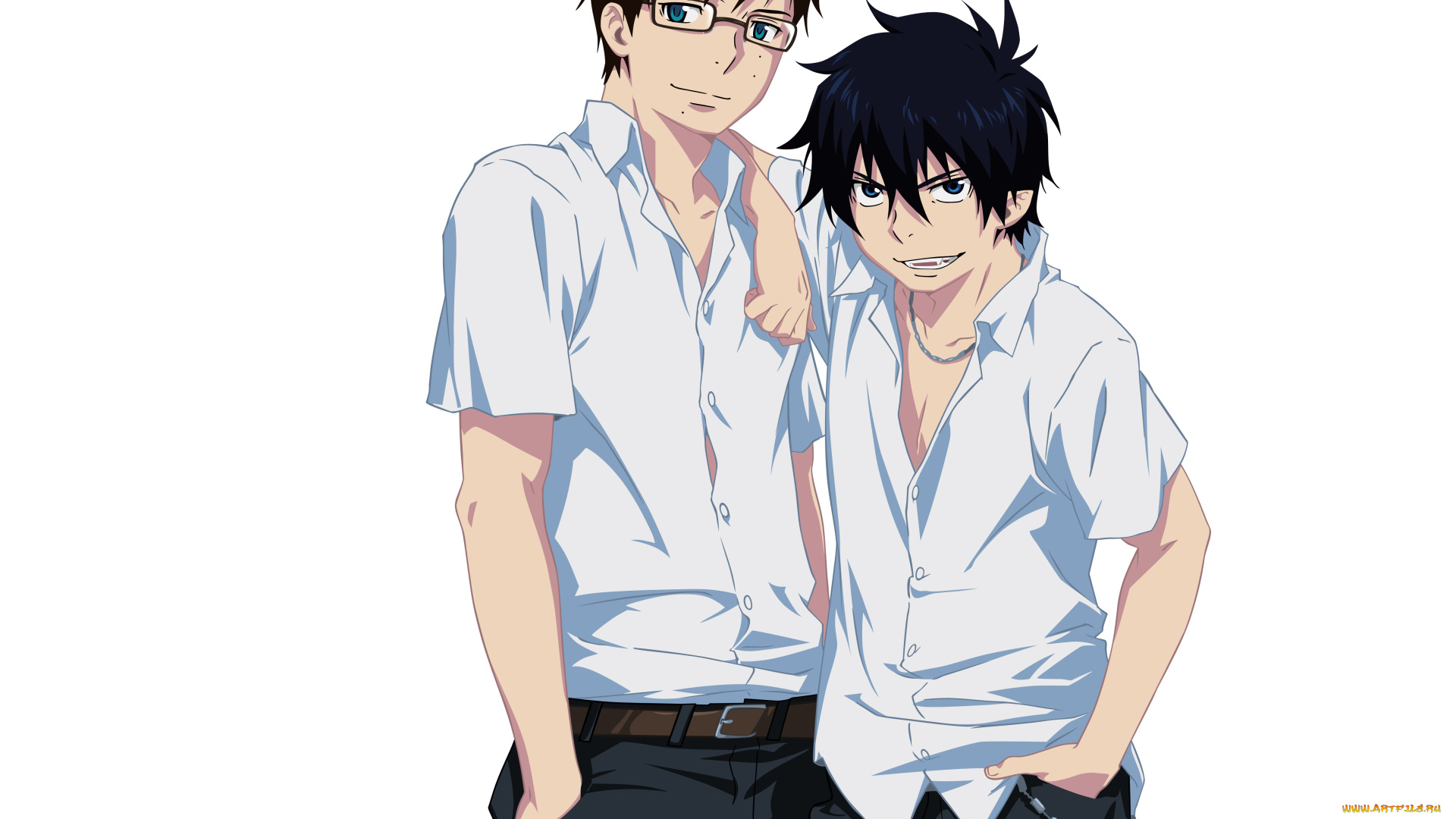 аниме, ao, no, exorcist, братья, синий, экзорцис, парни, юкио, рин, арт