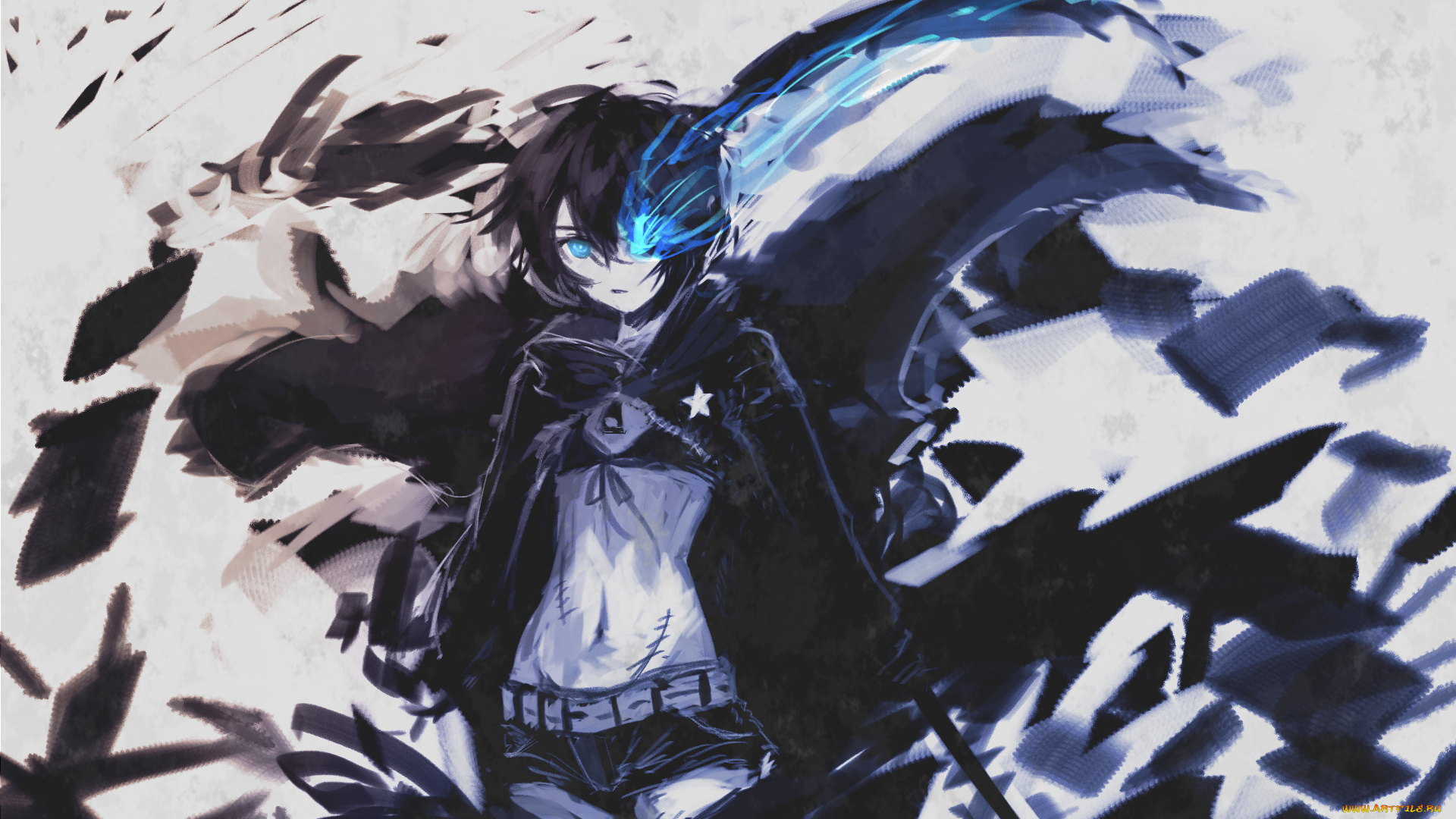 аниме, black, rock, shooter, black, rock, shooter, kuroi, mato, sola7764, девушка