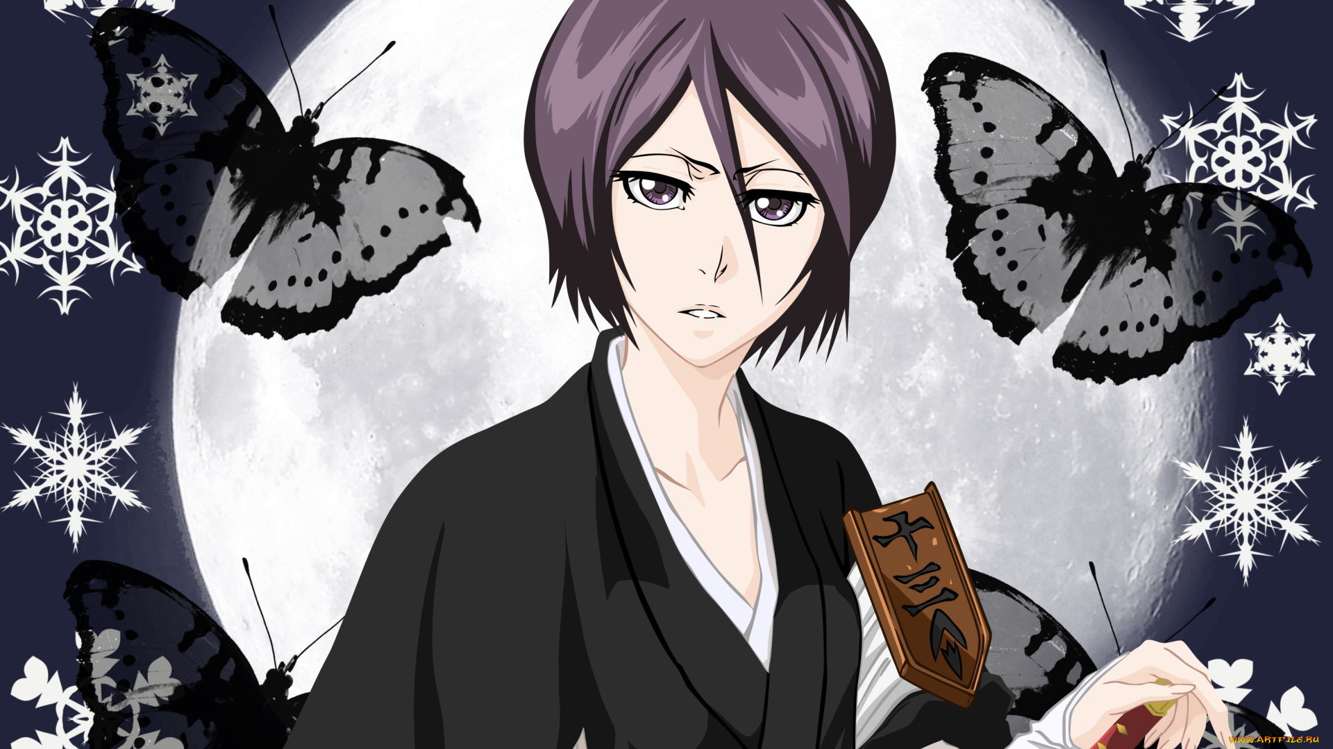 аниме, bleach, рукия, кучики, бабочки, арт, блич