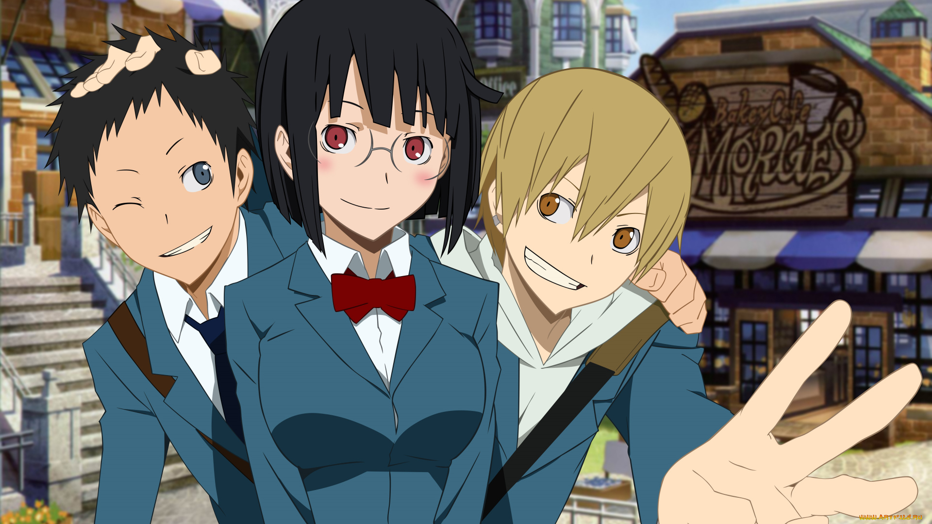 аниме, durarara, дюрарара, девушка, парни, арт