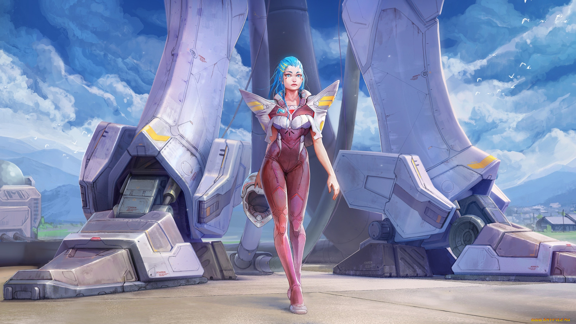 аниме, оружие, , техника, , технологии, шлем, титан, костюм, девушка