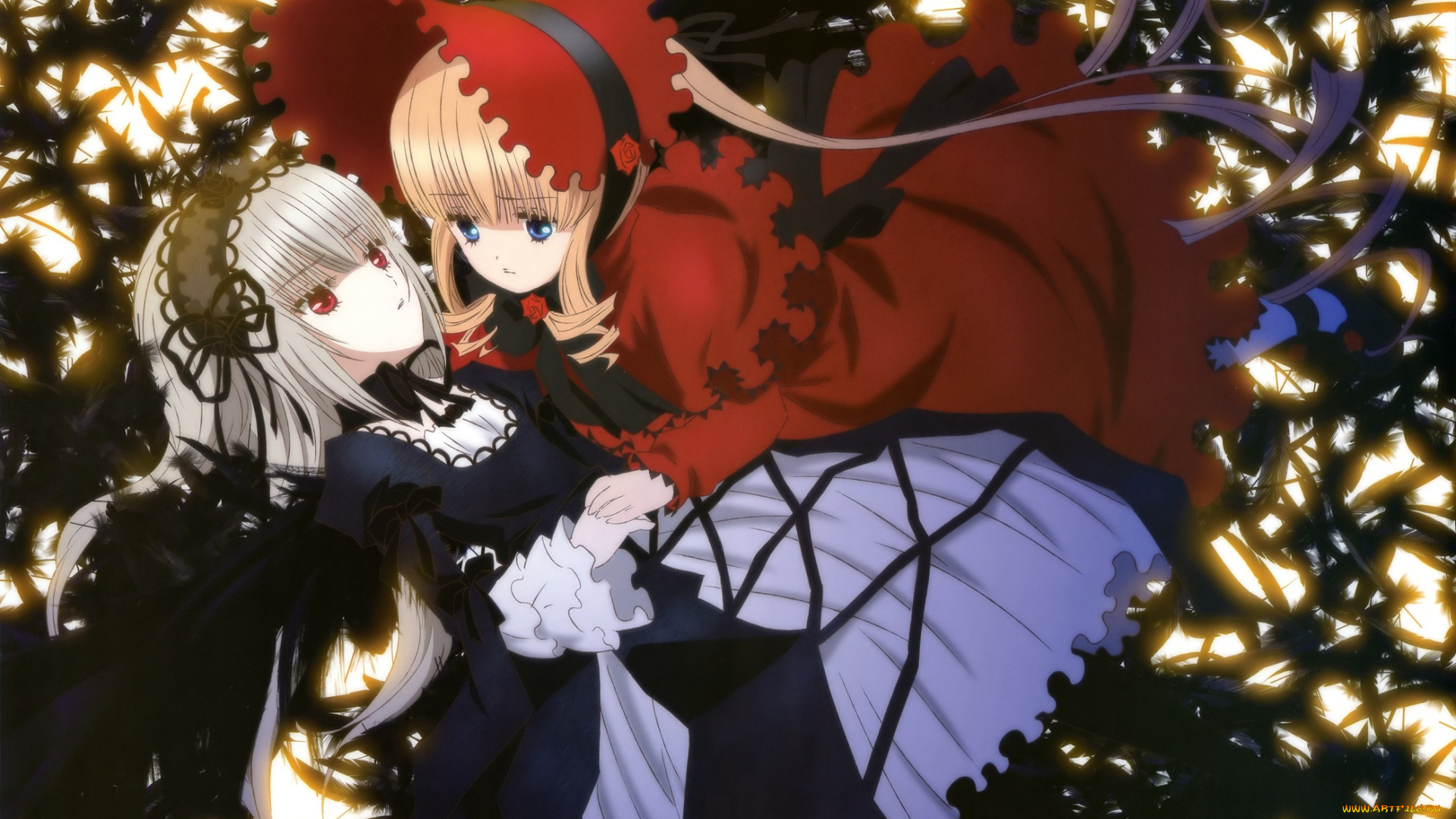 аниме, rozen, maiden, девушки, shinku, rozen, maiden, suigintou, арт