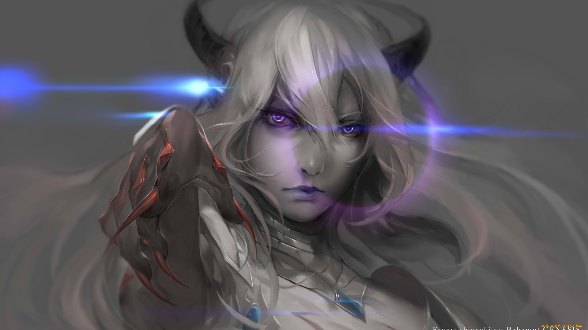 аниме, shingeki, no, bahamut, девушка, amira, арт, dreamworm, когти, взгляд, shingeki, no, bahamut