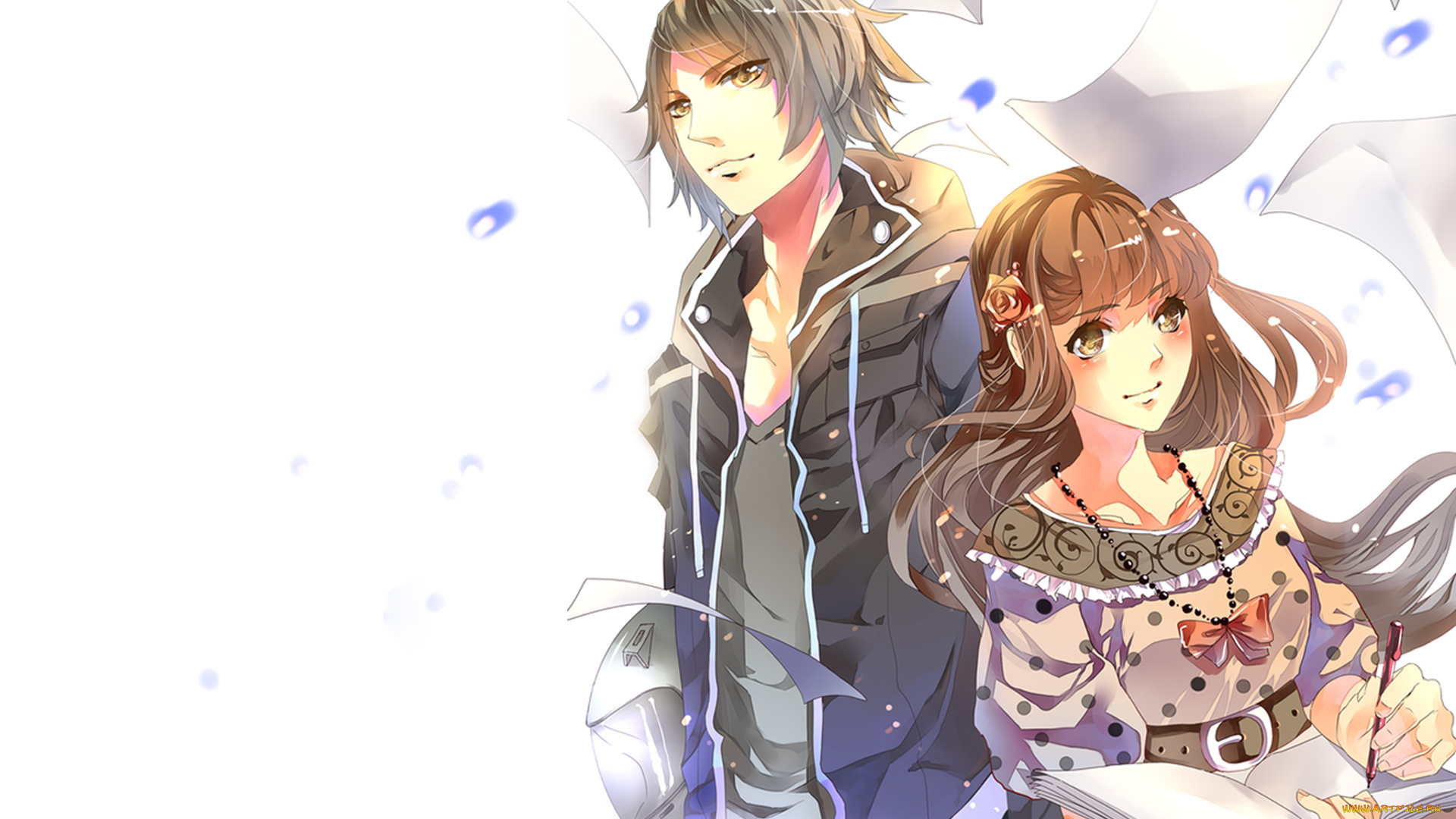 аниме, unknown, , другое, девушка, парень, пара, арт