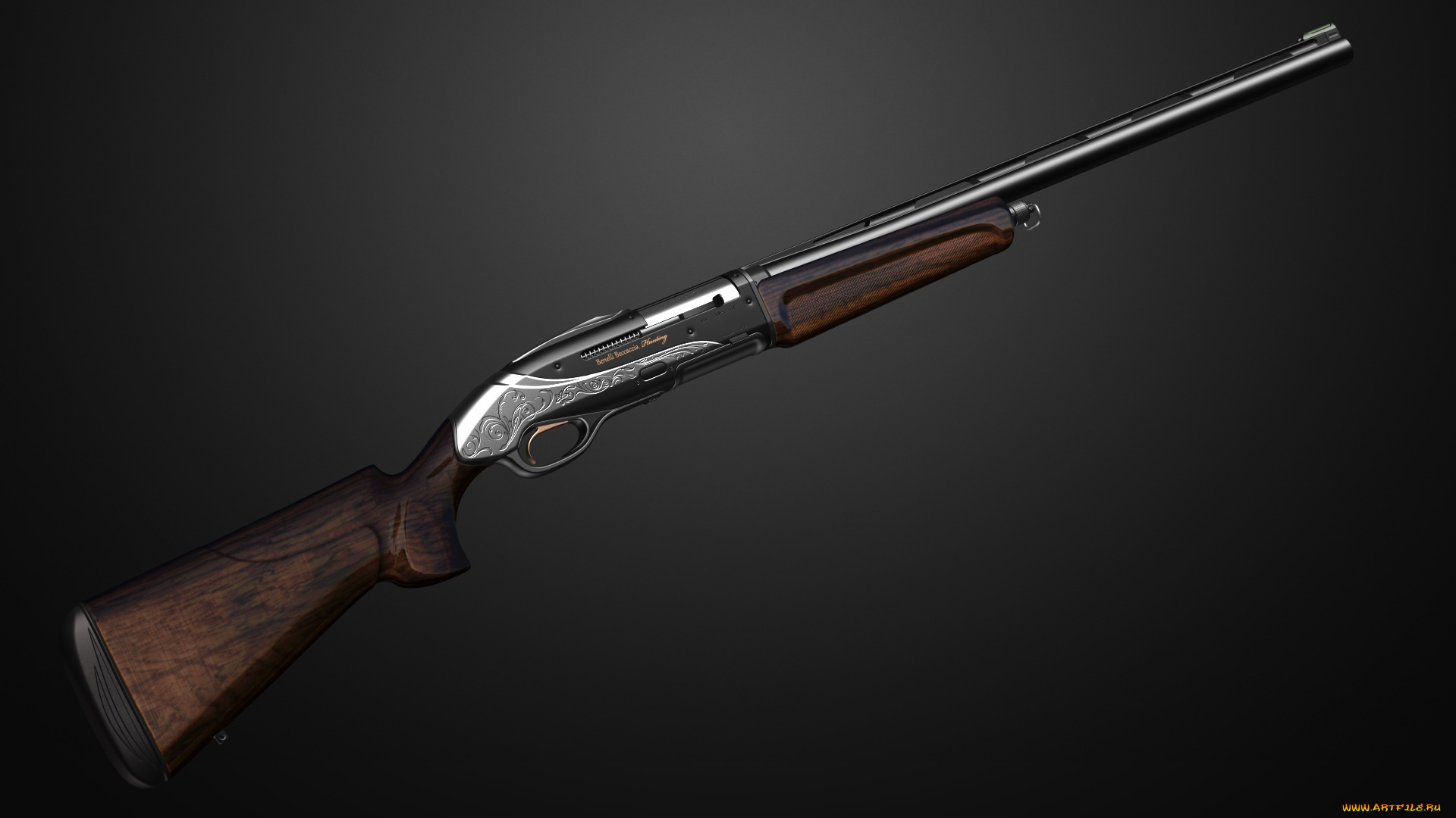 оружие, 3d, фон, винтовка