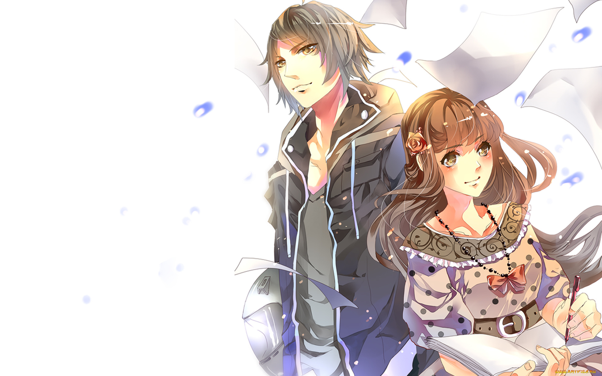 аниме, unknown, , другое, девушка, парень, пара, арт