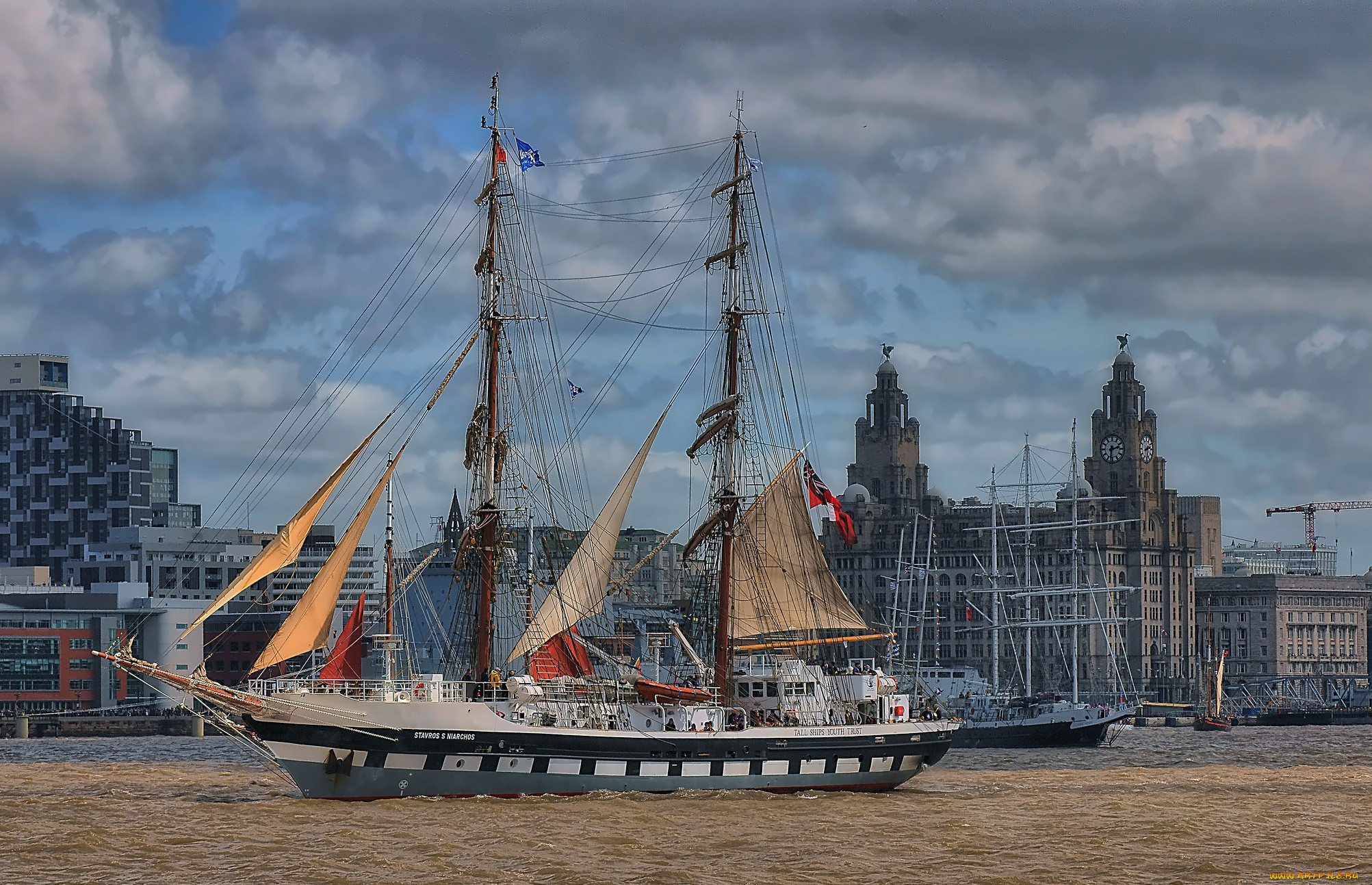 корабли, парусники, паруса, снасти, мачты