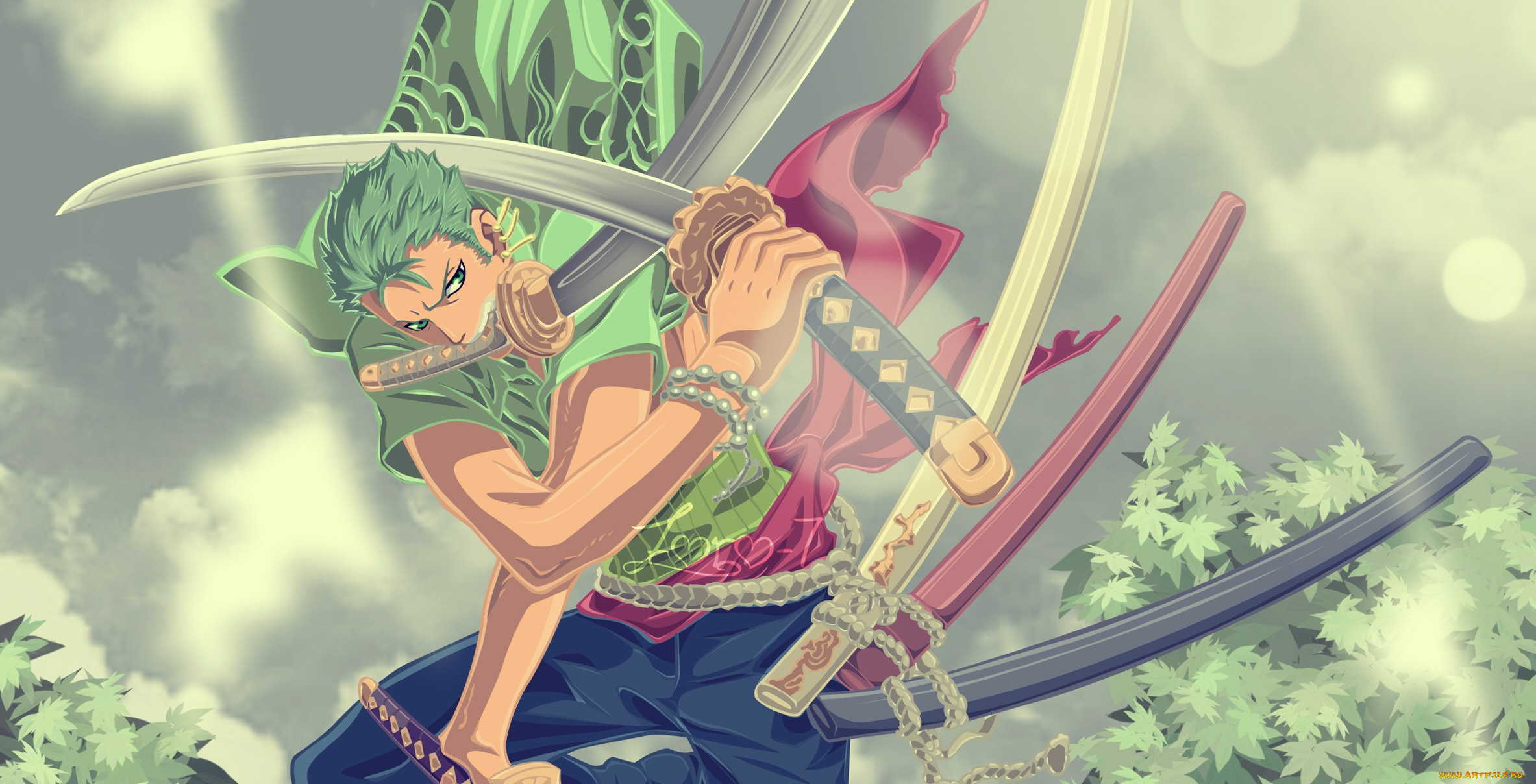 аниме, one, piece, оружие, парень, большой, куш, мечи, арт