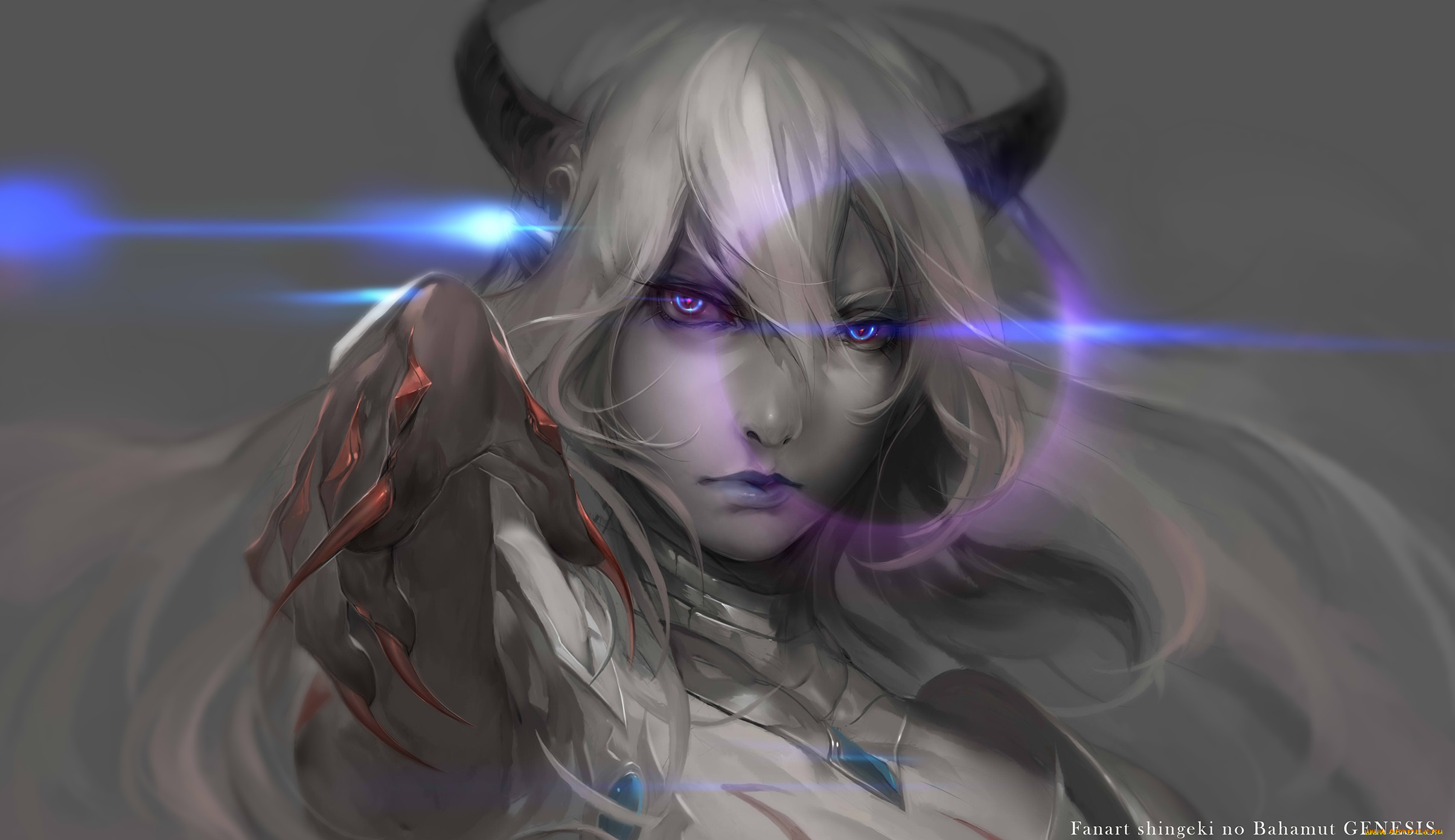 аниме, shingeki, no, bahamut, девушка, amira, арт, dreamworm, когти, взгляд, shingeki, no, bahamut